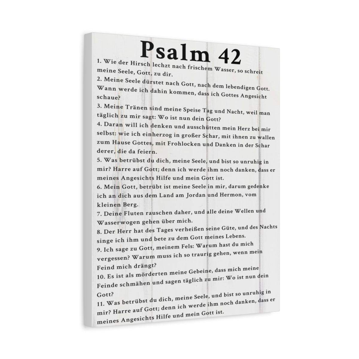Scripture Walls Psalm 42 German White Bible Verse Canvas Christian Wall Art Ready to Hang Unframed-Express Your Love Gifts