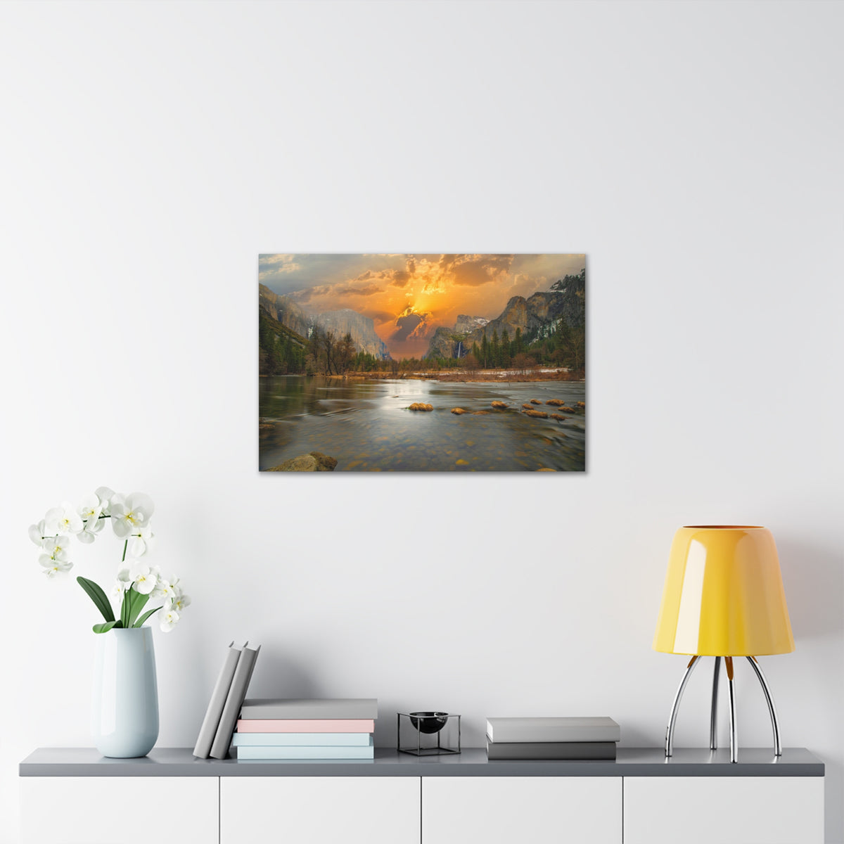 Golden Hour Over Mountain Nature Wilderness Photography Canvas Wall Art for Home Decor Ready-to-Hang-Express Your Love Gifts