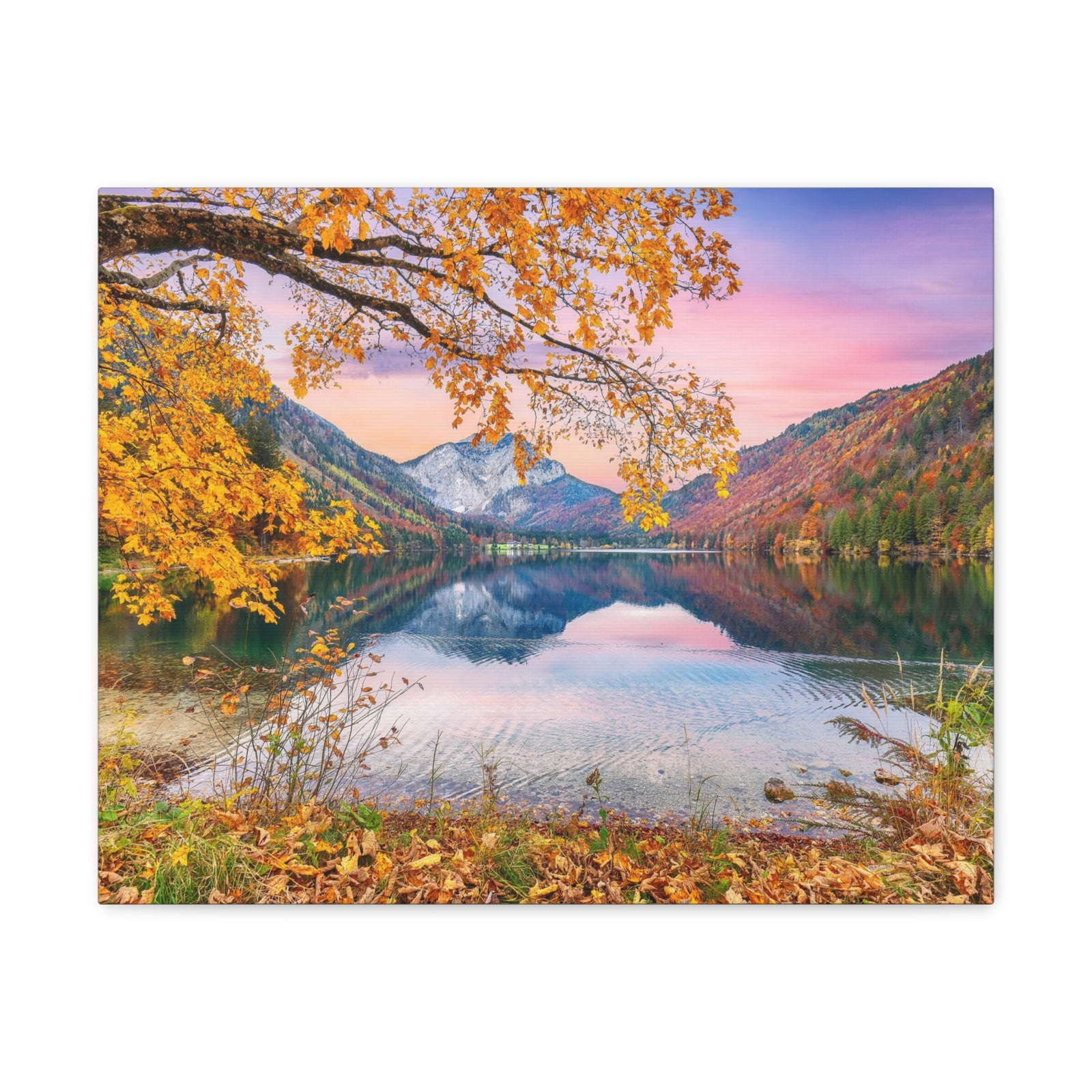 Stunning Autumn Scene Forest Floral Nature Photography Canvas Wall Art for Home Decor Ready-to-Hang-Express Your Love Gifts