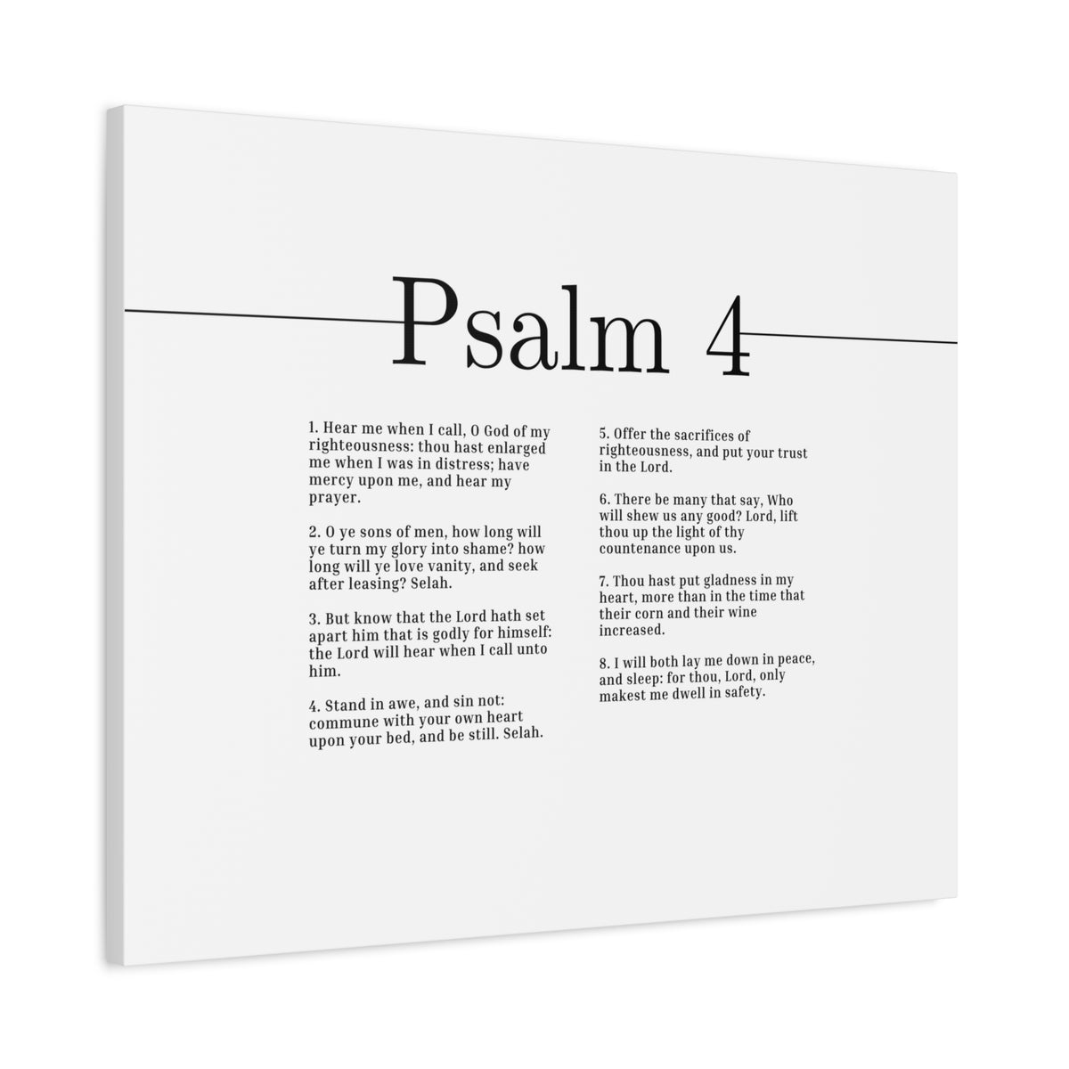 Scripture Canvas O God Of My Righteousness Psalm 4 Christian Wall Art Bible Verse Print Ready to Hang-Express Your Love Gifts