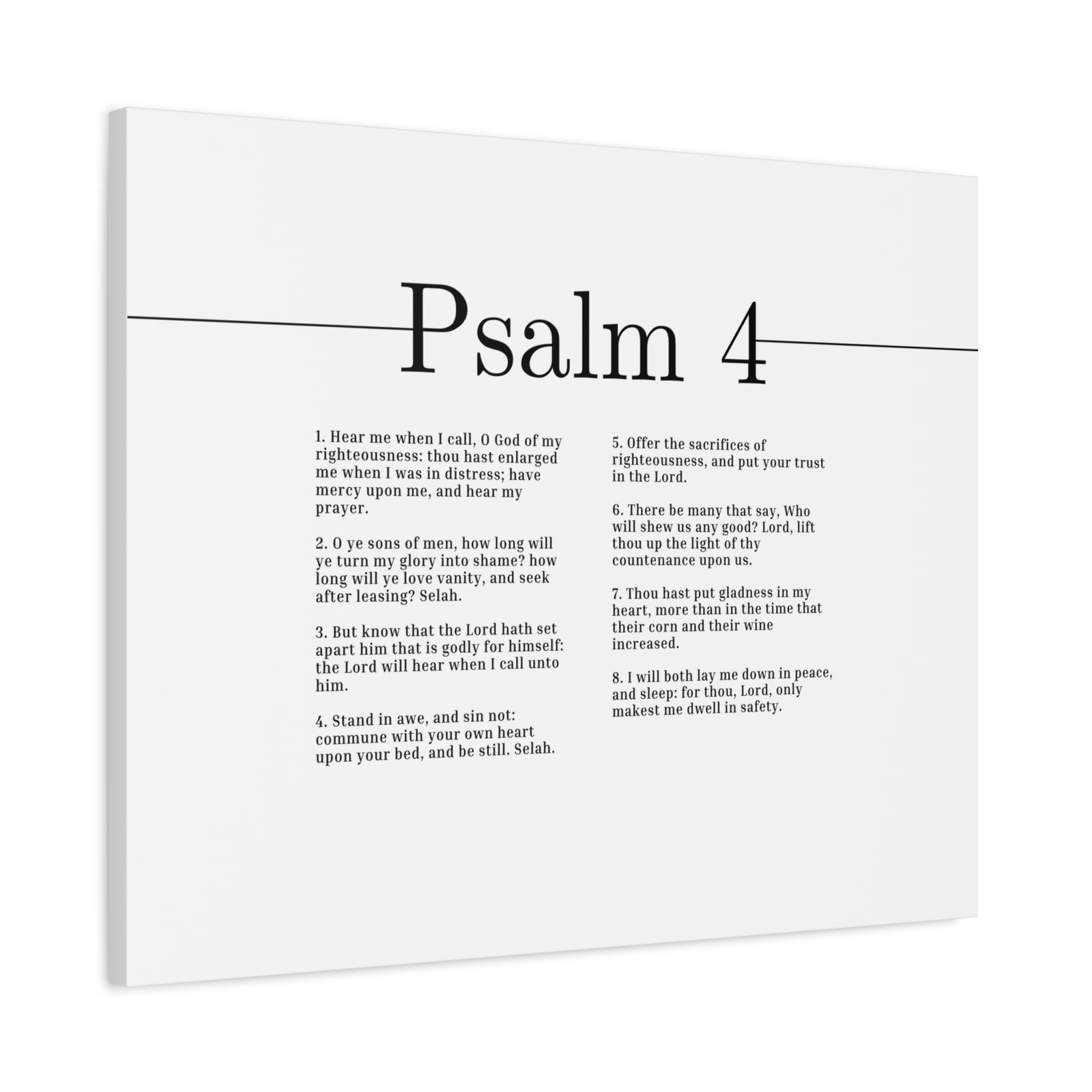 Scripture Canvas O God Of My Righteousness Psalm 4 Christian Wall Art Bible Verse Print Ready to Hang-Express Your Love Gifts