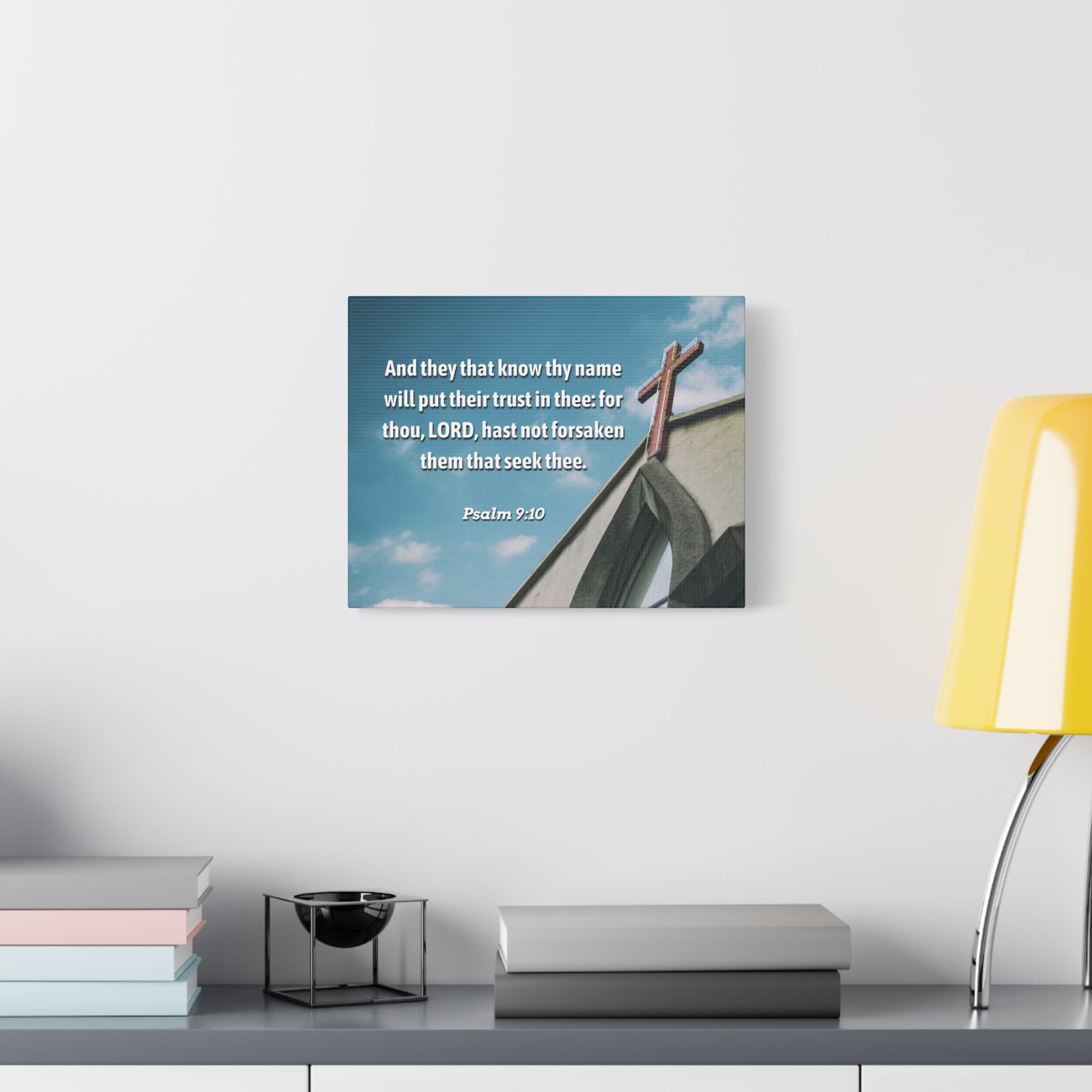 Scripture Canvas Trust In Thee Psalms 9:10 Christian Wall Art Bible Verse Print Ready to Hang-Express Your Love Gifts