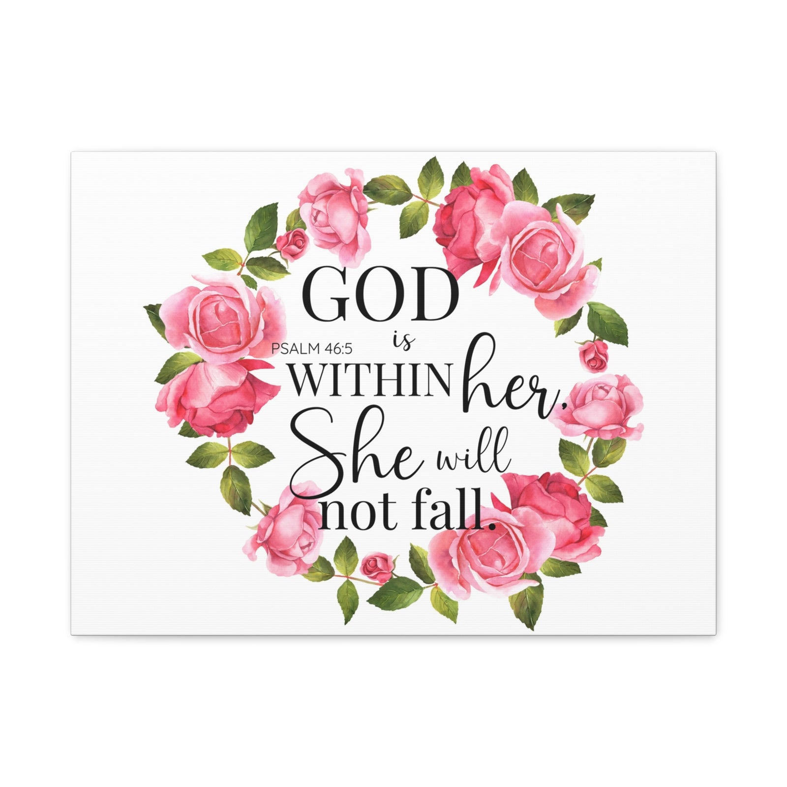 Scripture Walls Psalm 46:5 God is Within Her Bible Verse Canvas Christian Wall Art Ready to Hang Unframed-Express Your Love Gifts
