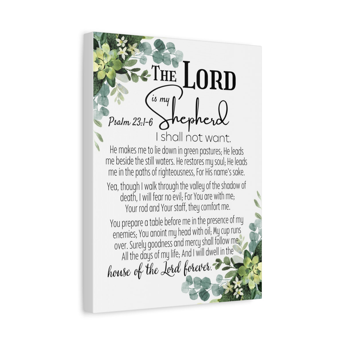 Scripture Walls Psalm 23:1-6 I Shall Not Want Bible Verse Canvas Christian Wall Art Ready to Hang Unframed-Express Your Love Gifts