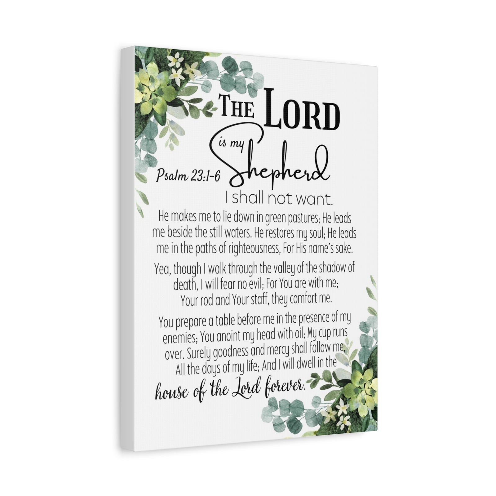 Scripture Walls Psalm 23:1-6 I Shall Not Want Bible Verse Canvas Christian Wall Art Ready to Hang Unframed-Express Your Love Gifts