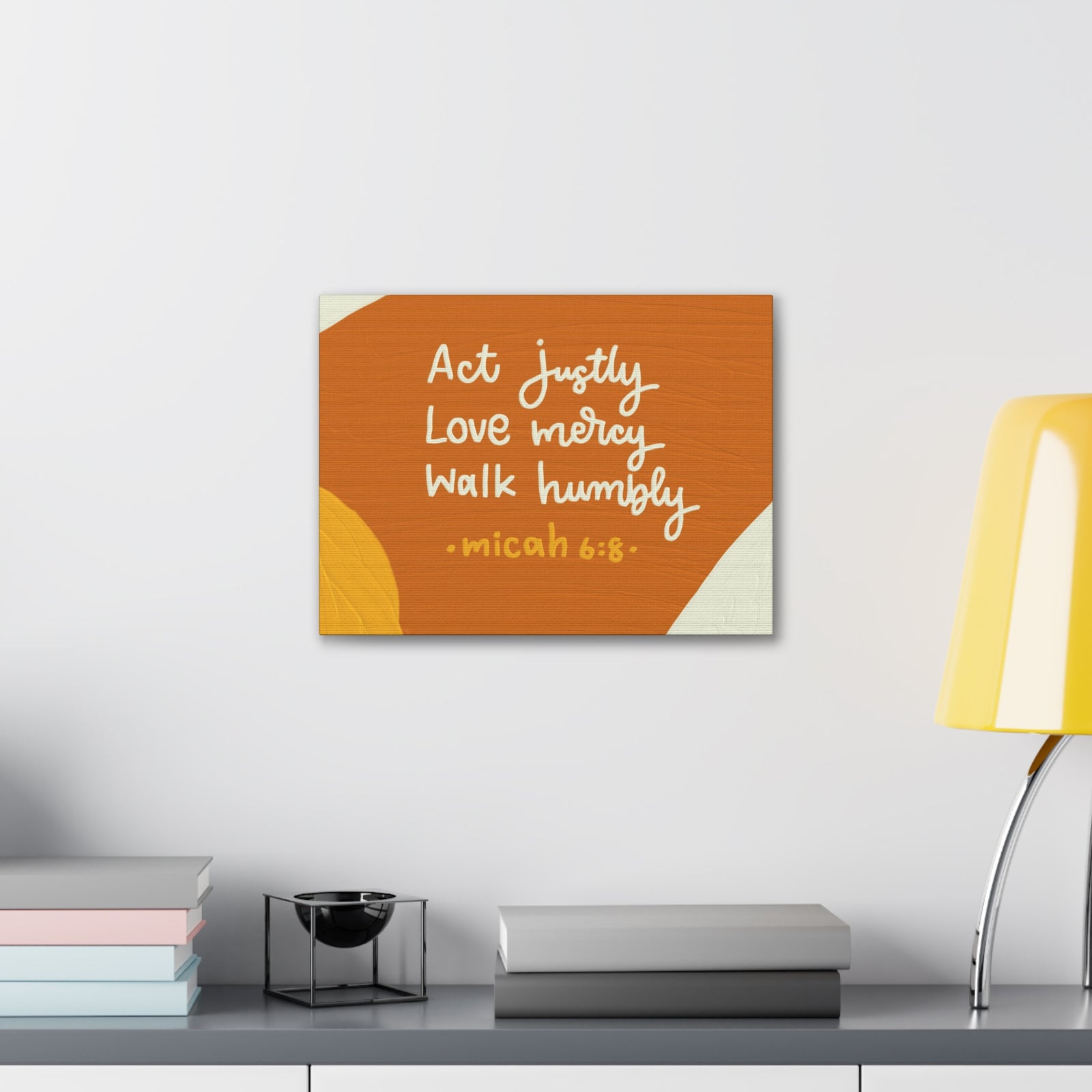 Scripture Canvas Act Justly Micah 6:8 Wall Art Bible Verse Print Ready to Hang-Express Your Love Gifts