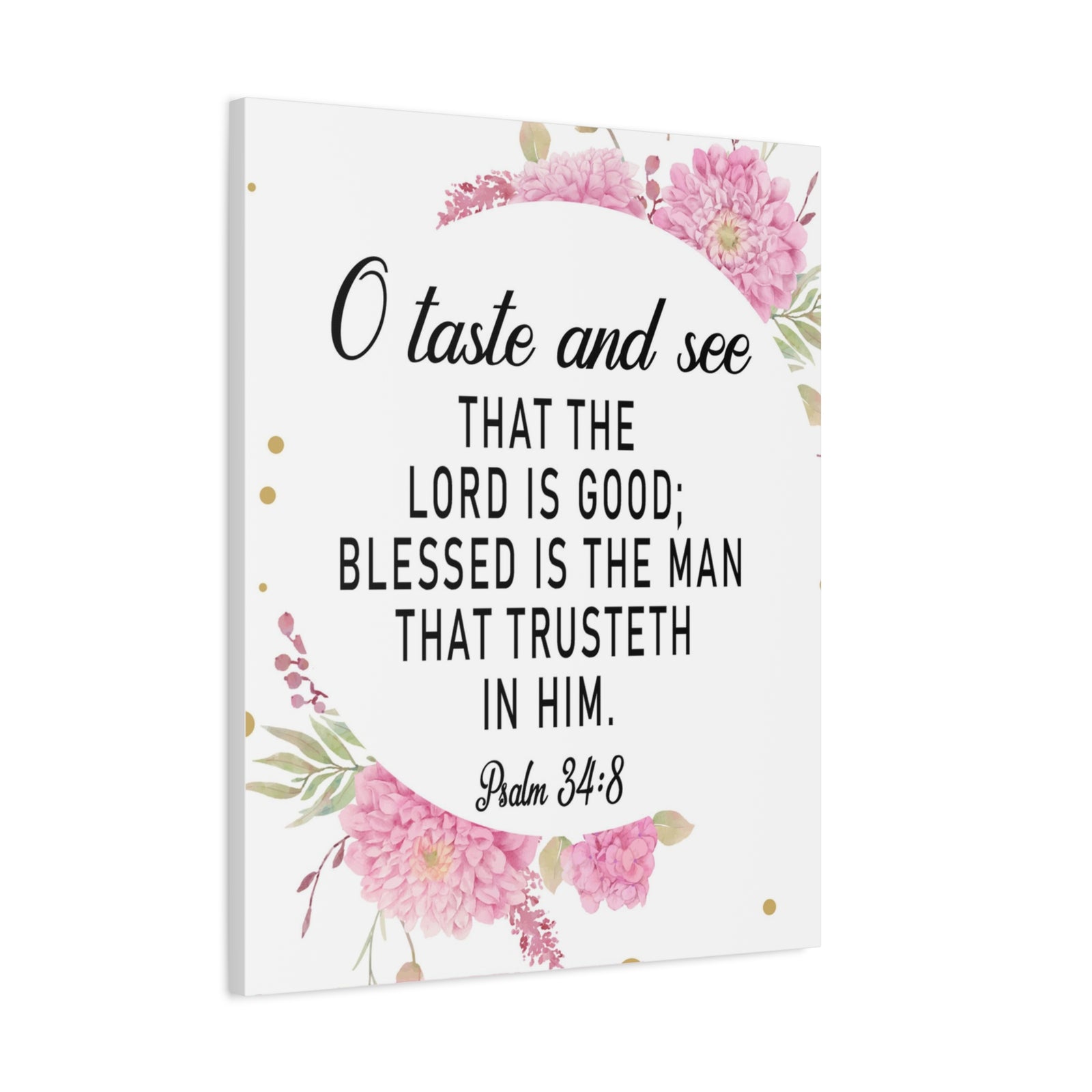 Bible Verse Canvas O Taste and See Psalm 34:8 Scripture Wall Art Christian Home Decor-Express Your Love Gifts