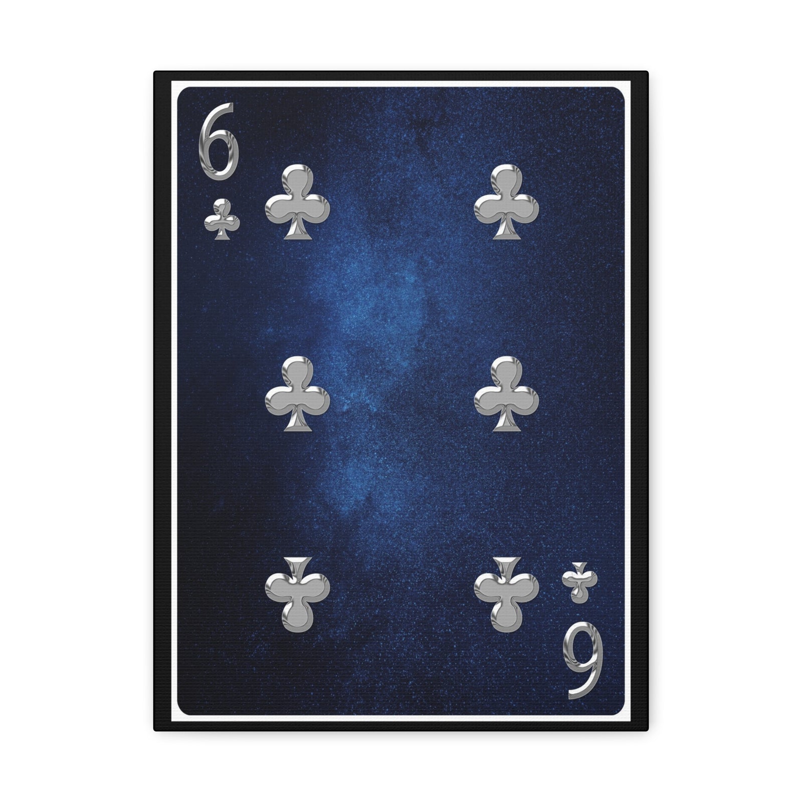 Six Of Clubs Space Background Playing Card Canvas Wall Art for Home Decor Ready-to-Hang-Express Your Love Gifts