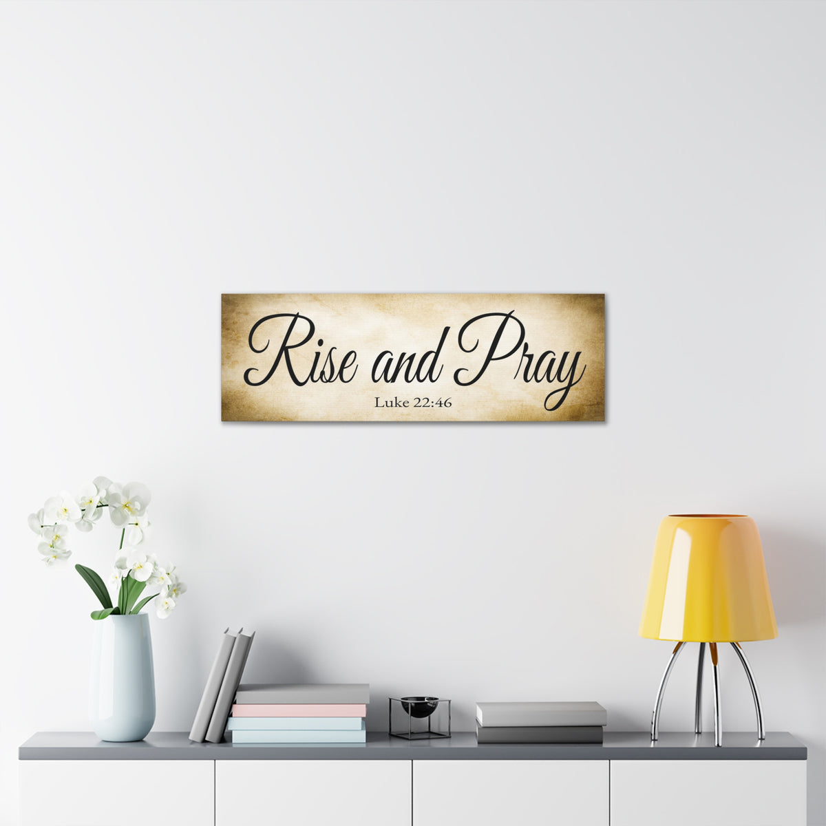 Scripture Walls Luke 22:46 Gold Bible Verse Canvas Christian Wall Art Ready to Hang Unframed-Express Your Love Gifts