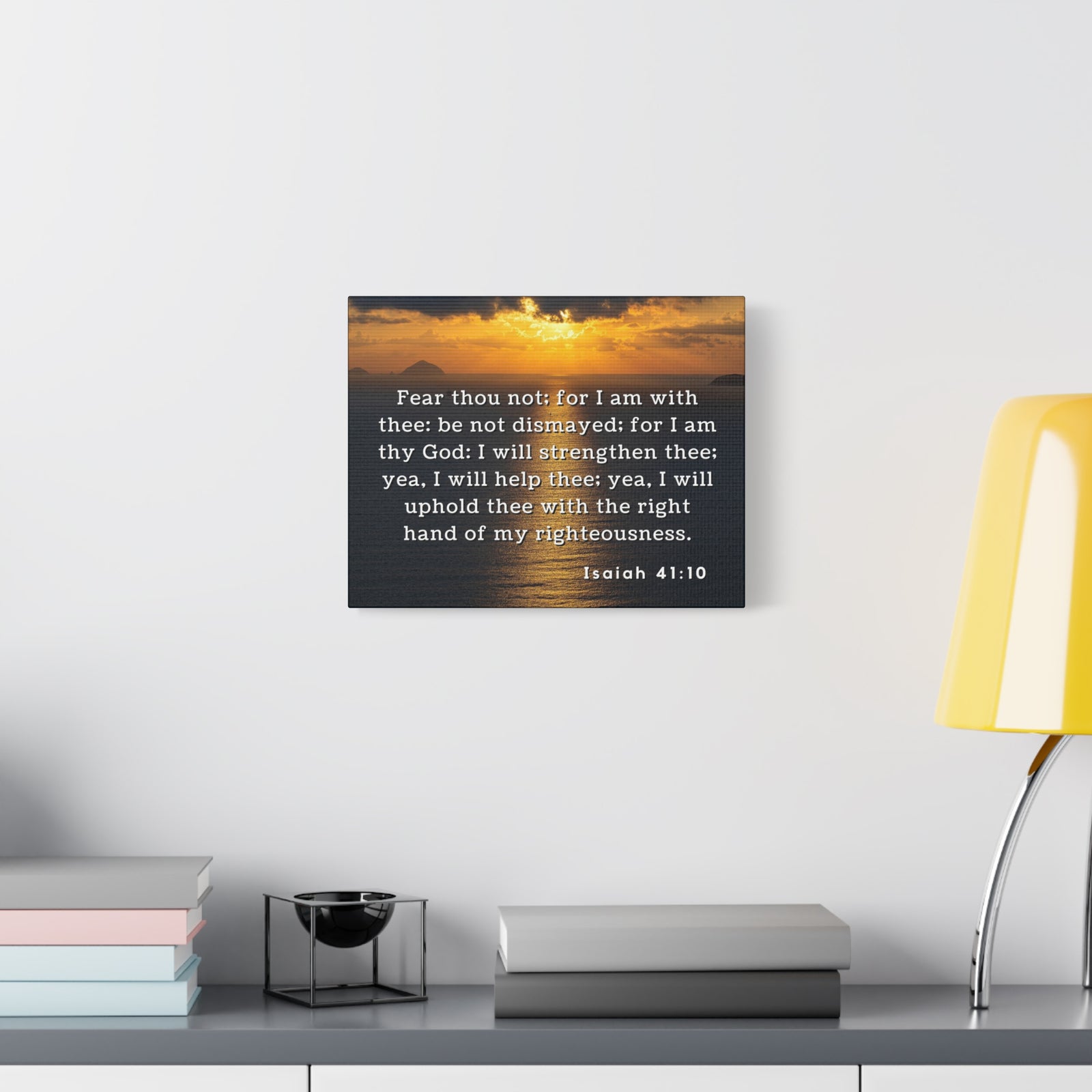 Scripture Walls Fear Thou Not Isaiah 41:10 Bible Verse Canvas Christian Wall Art Ready to Hang-Express Your Love Gifts
