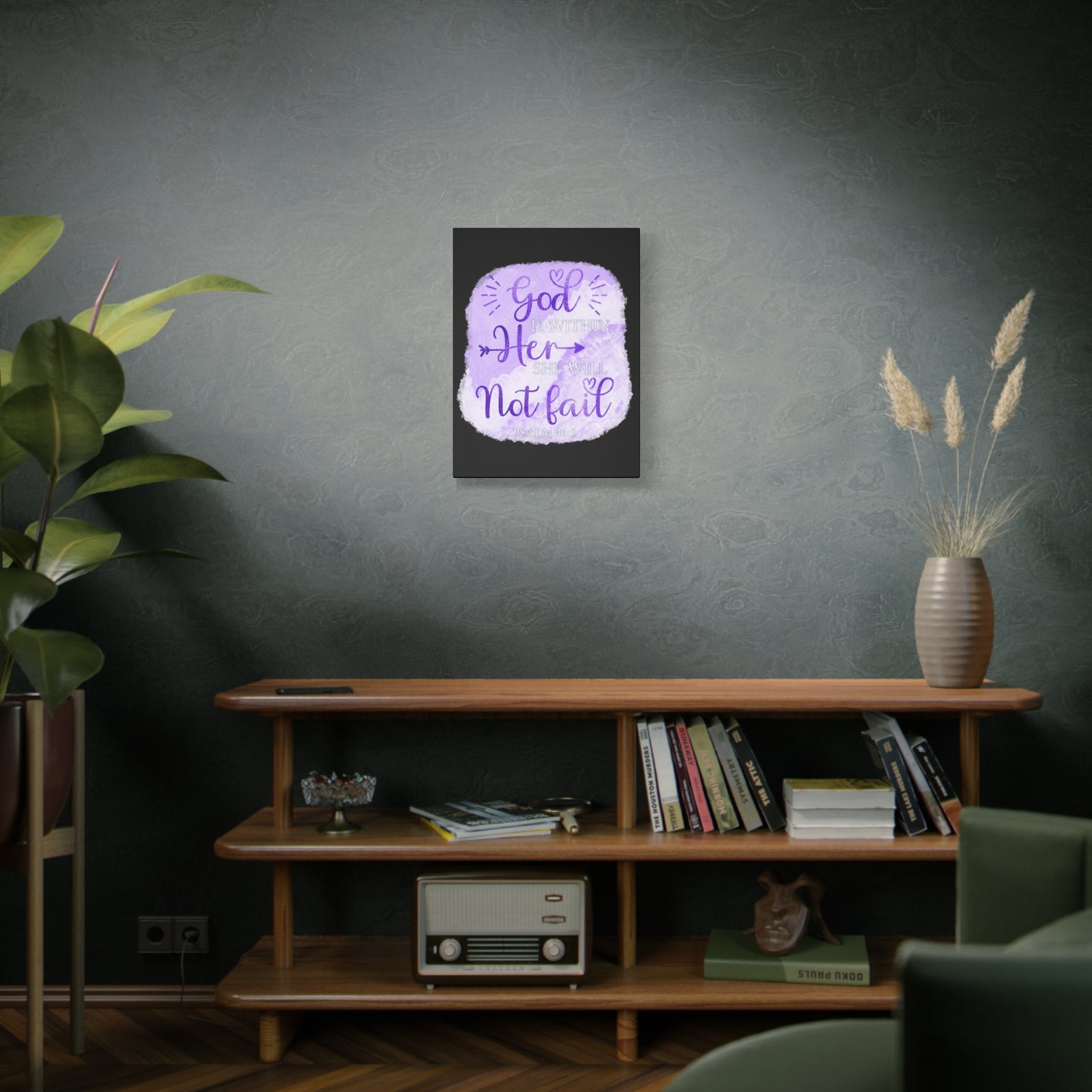 Scripture Walls Psalm 46:5 God is Within Her Bible Verse Canvas Christian Wall Art Ready to Hang Unframed-Express Your Love Gifts