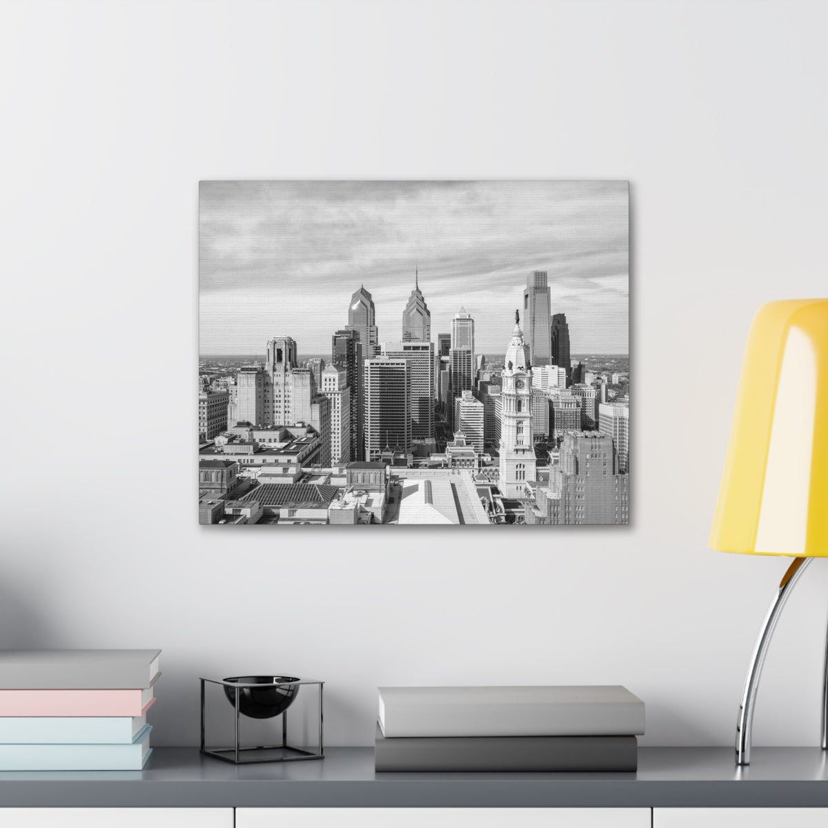 Philadelphia Black And White Skyline Canvas Artwork High-Quality Breathtaking Stunning Cityscape for Home Decor Ready to Hang-Express Your Love Gifts