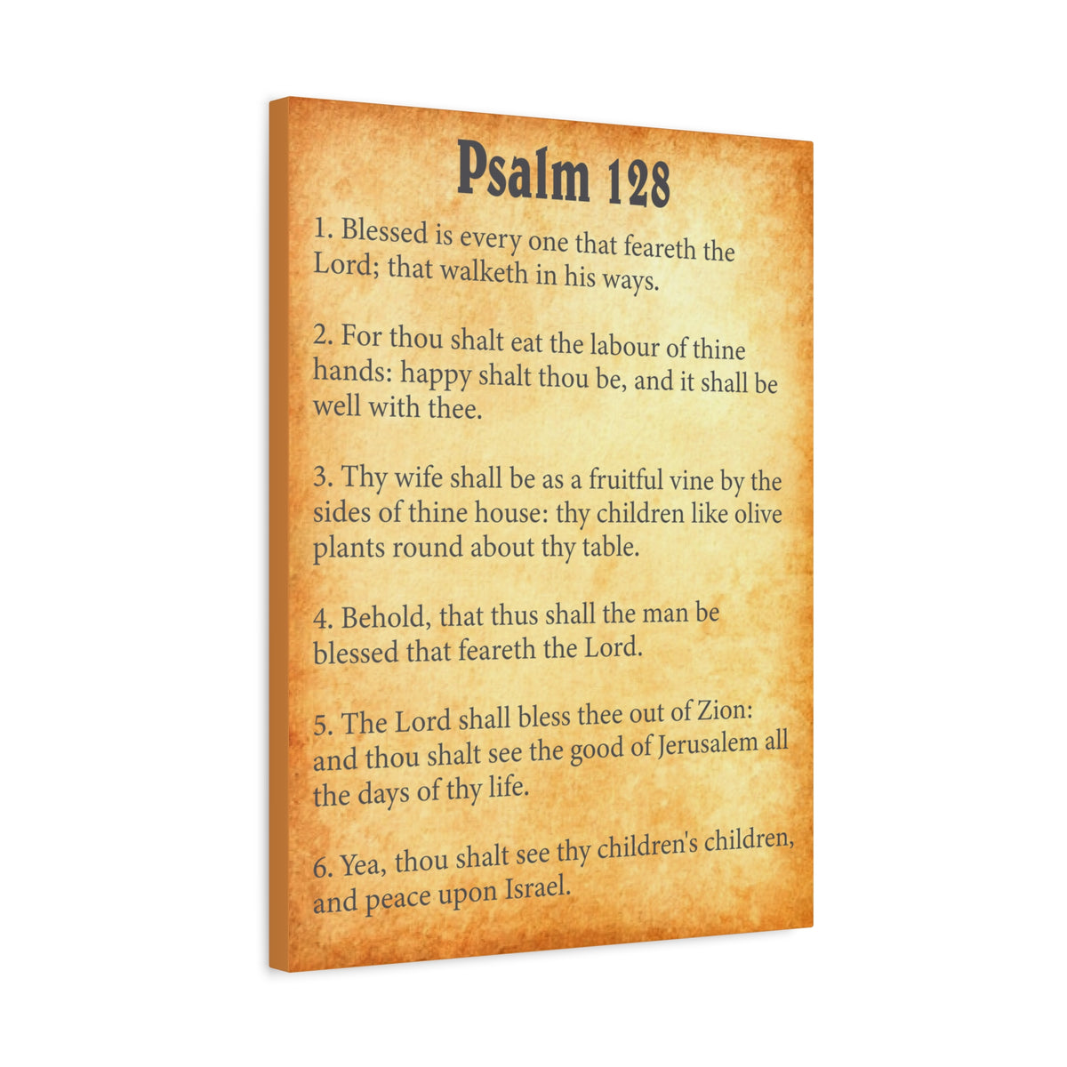 Scripture Walls Psalm 128 Gold Bible Chapter Canvas Christian Wall Art Ready to Hang Unframed-Express Your Love Gifts