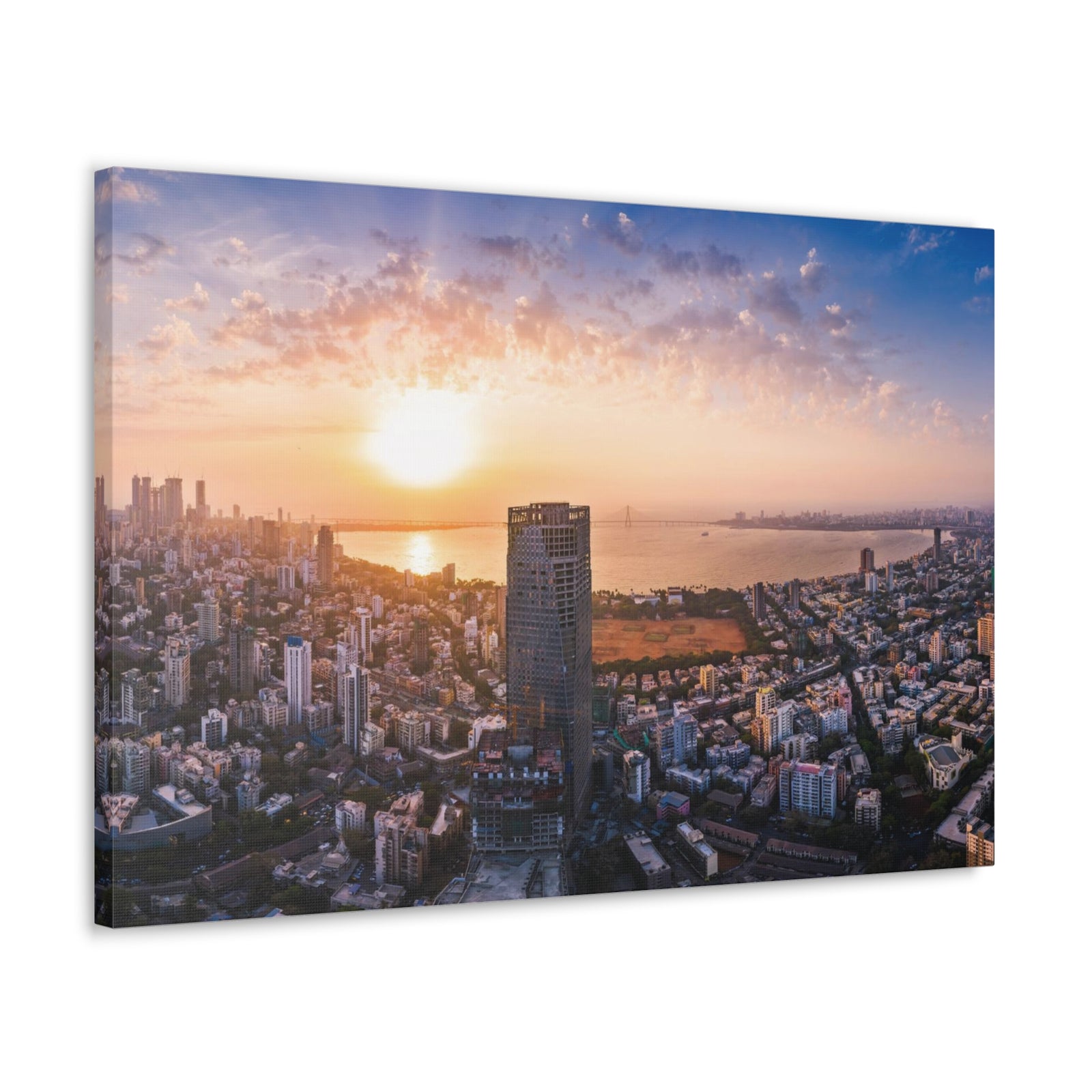 Mumbai Daytime Skyline Canvas Artwork High-Quality Breathtaking Stunning Cityscape for Home Decor Ready to Hang-Express Your Love Gifts