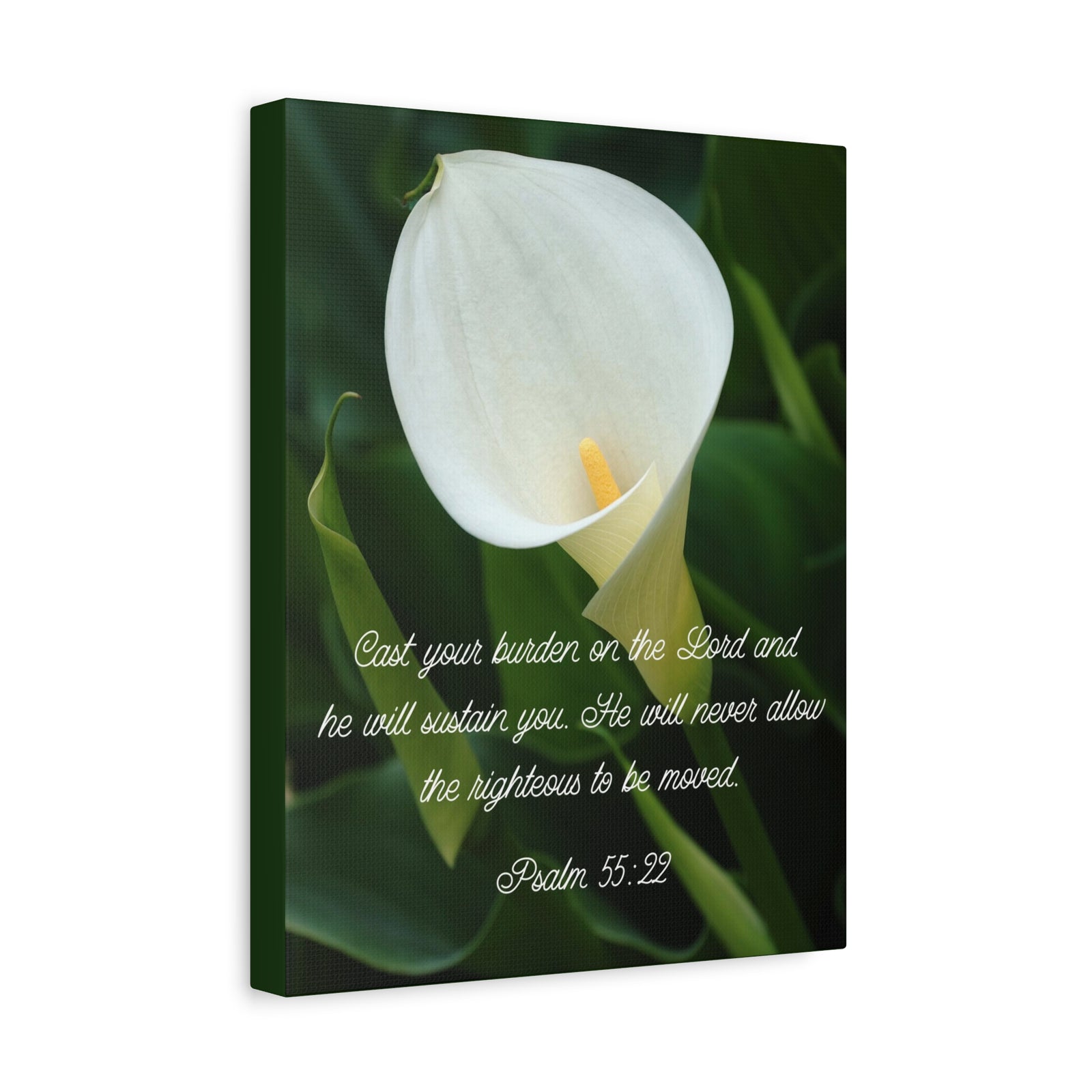 Scripture Canvas Cast Your Burden Psalm 55:22 Christian Wall Art Bible Verse Print Ready to Hang-Express Your Love Gifts