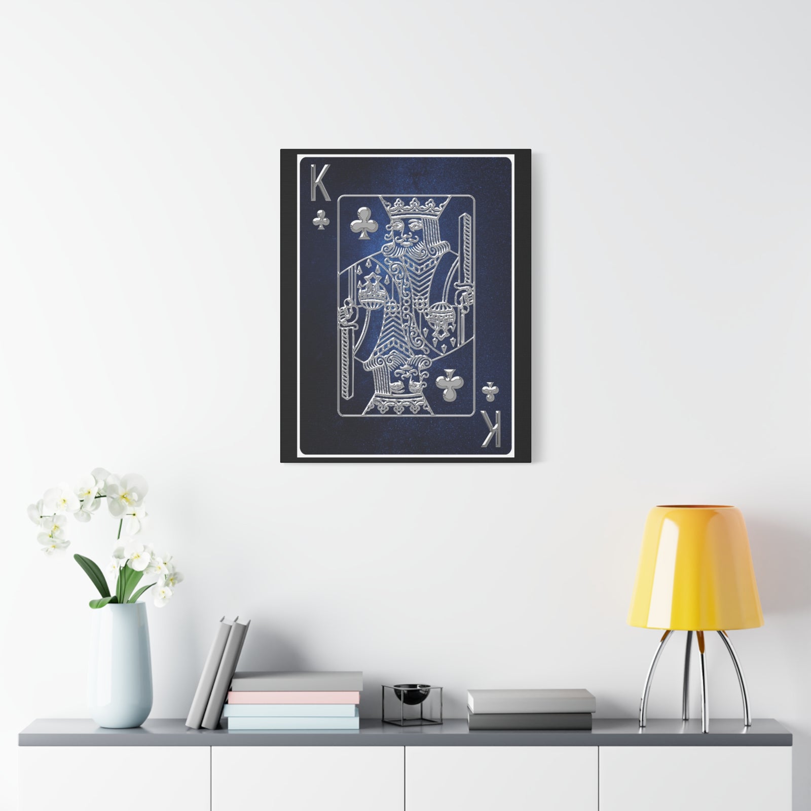 King Of Clubs Space Background Playing Card Canvas Wall Art for Home Decor Ready-to-Hang-Express Your Love Gifts
