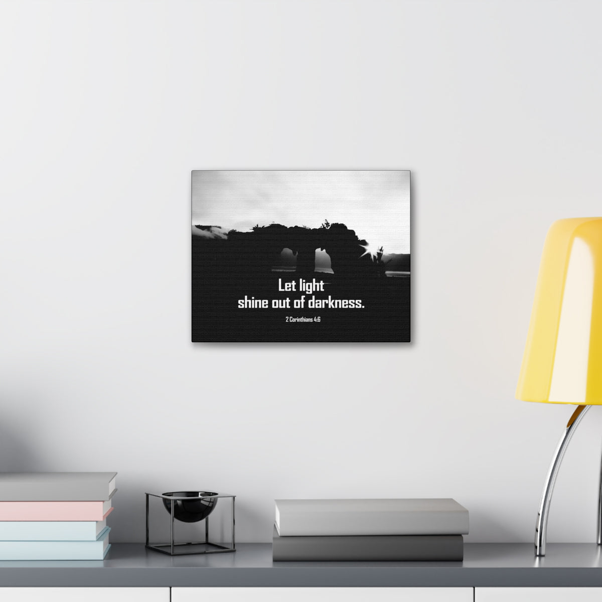 Scripture Walls Let Light Shine 2 Corinthians 4:6 Bible Verse Canvas Christian Wall Art Ready to Hang Unframed-Express Your Love Gifts