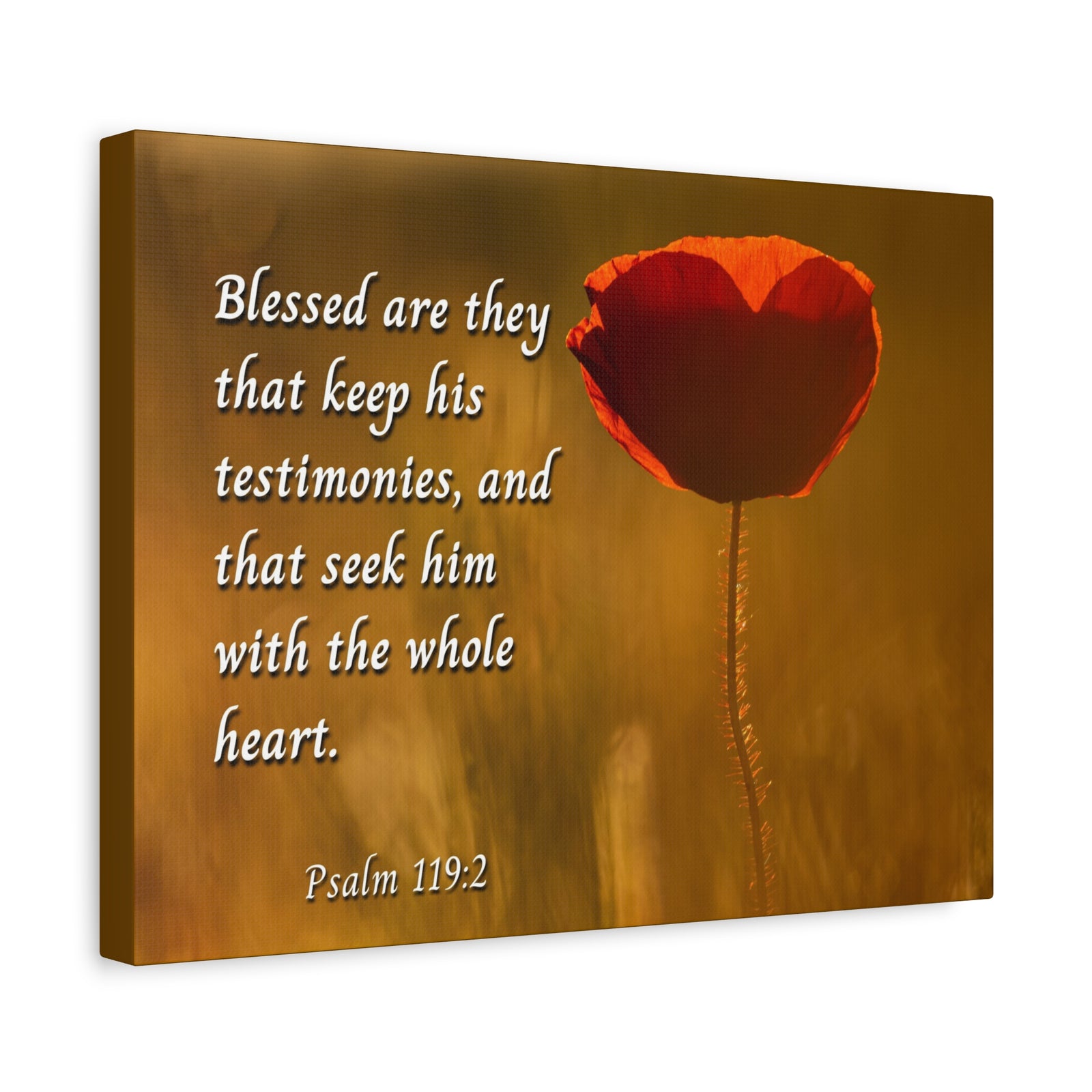 Scripture Canvas Seek God Psalm 119:2 Christian Wall Art Bible Verse Print Ready to Hang-Express Your Love Gifts
