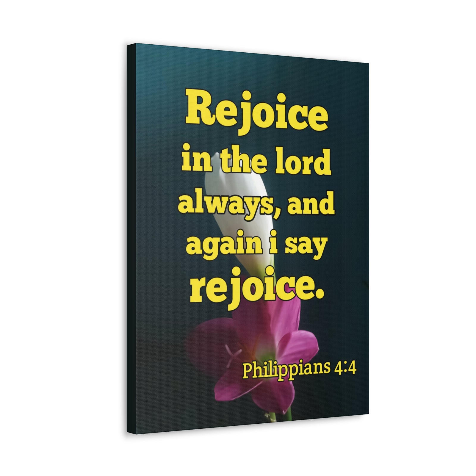 Scripture Canvas In The Lord Always Philippians 4:4 Christian Wall Art Bible Verse Print Ready to Hang-Express Your Love Gifts
