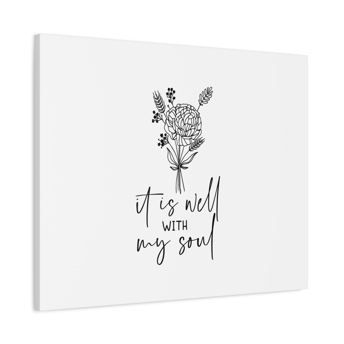 Scripture Canvas It Is Well With My Soul Psalm 42:7 Flower Christian Wall Art Bible Verse Print Ready to Hang-Express Your Love Gifts
