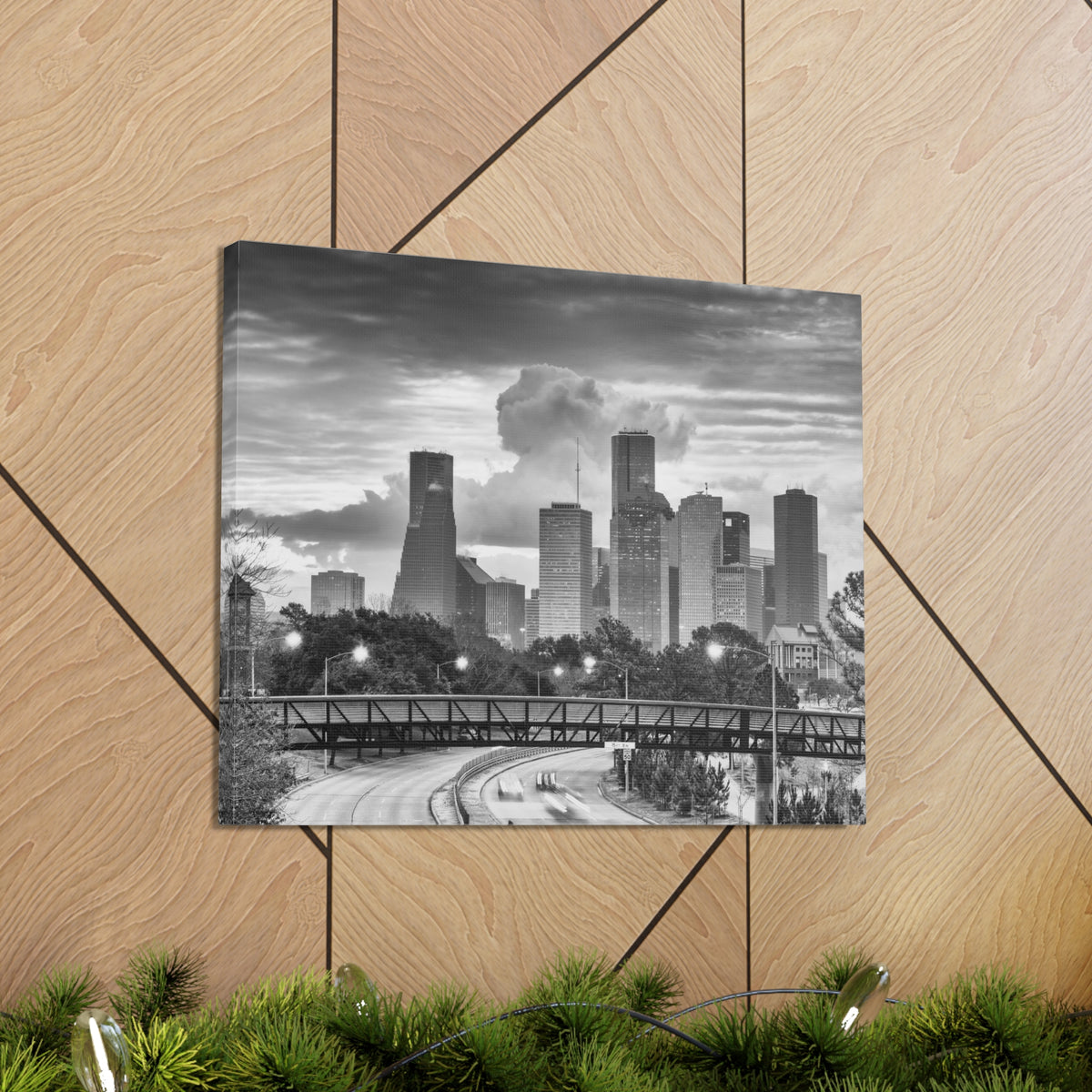 Houston Black And White Skyline Canvas Artwork High-Quality Breathtaking Stunning Cityscape for Home Decor Ready to Hang-Express Your Love Gifts