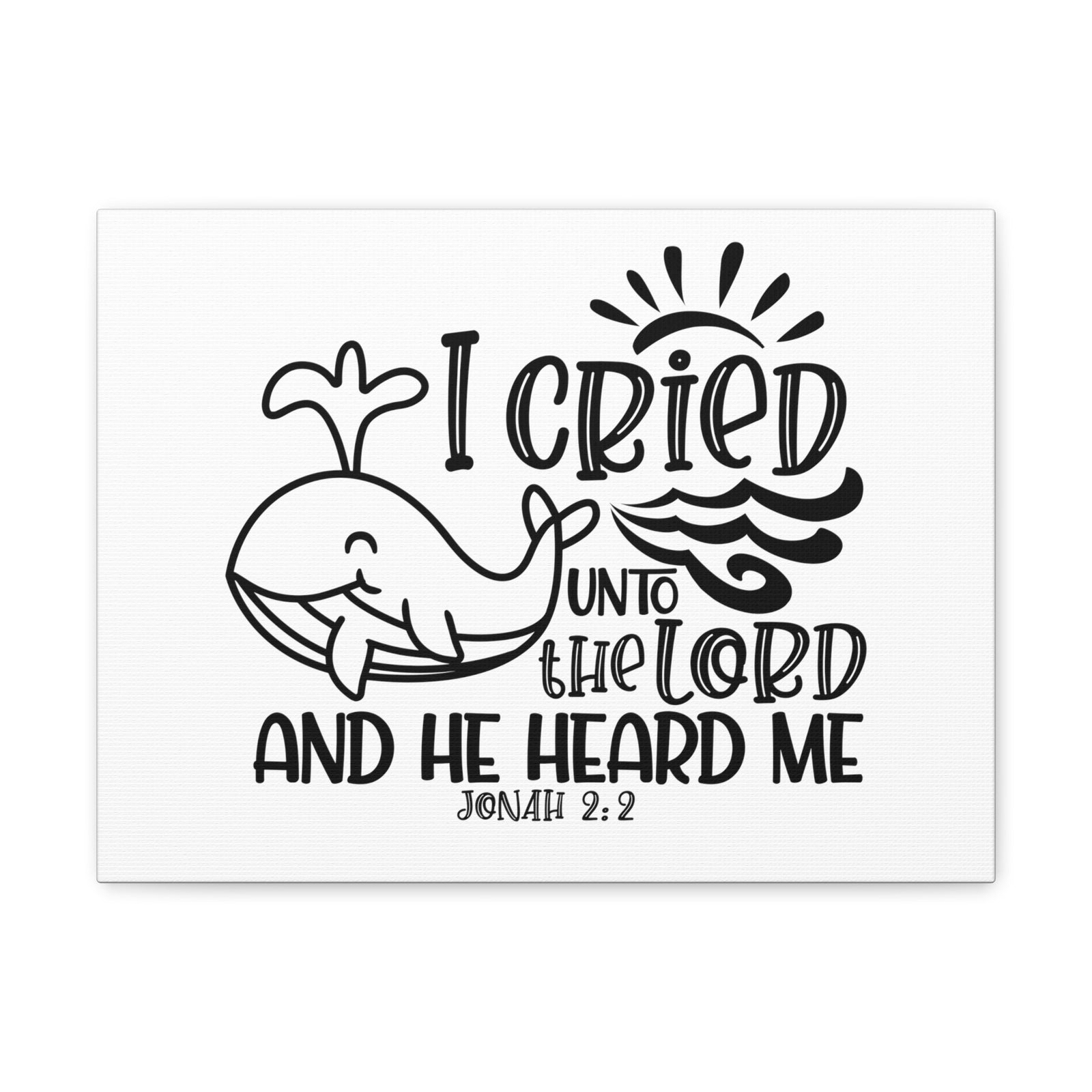Scripture Walls Jonah 2:2 I Cried Unto the Lord Bible Verse Canvas Christian Wall Art Ready to Hang Unframed-Express Your Love Gifts