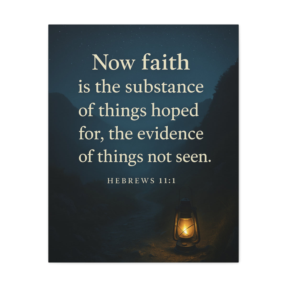Bible Verse Canvas Hebrews 11:1 Christian Home Décor Wall Art Scripture Ready to Hang Faith Print-Express Your Love Gifts