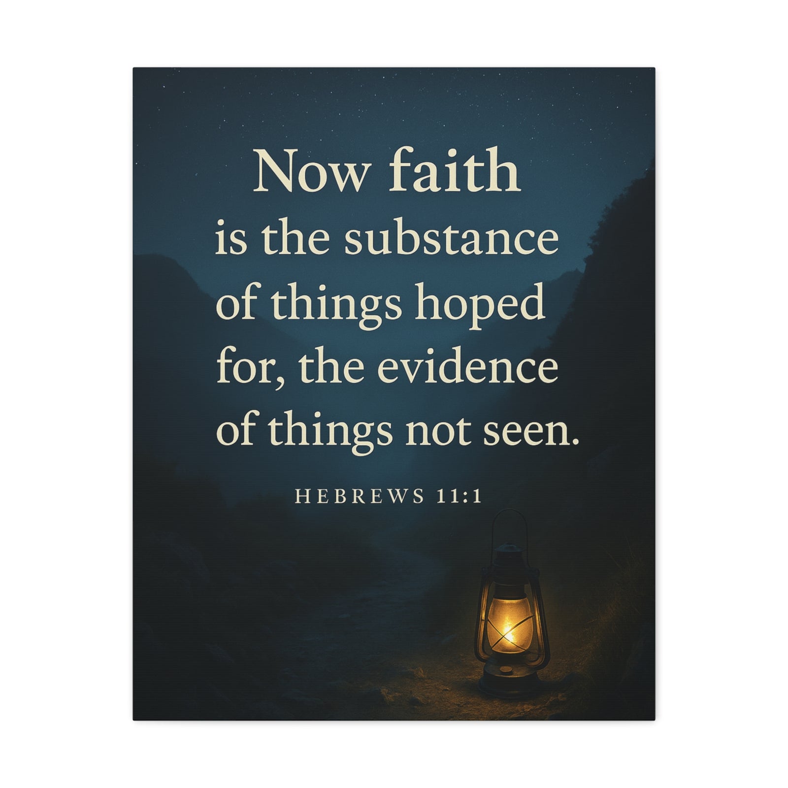 Bible Verse Canvas Hebrews 11:1 Christian Home Décor Wall Art Scripture Ready to Hang Faith Print-Express Your Love Gifts