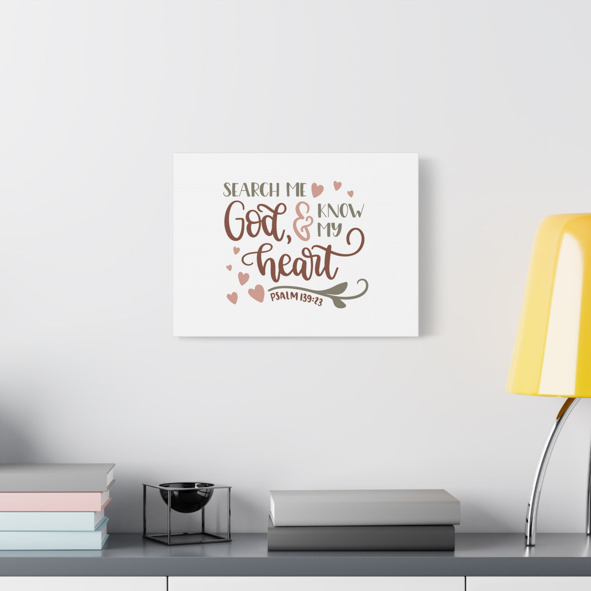 Scripture Canvas Know My Heart Psalm 139:23 Christian Wall Art Bible Verse Print Ready to Hang-Express Your Love Gifts