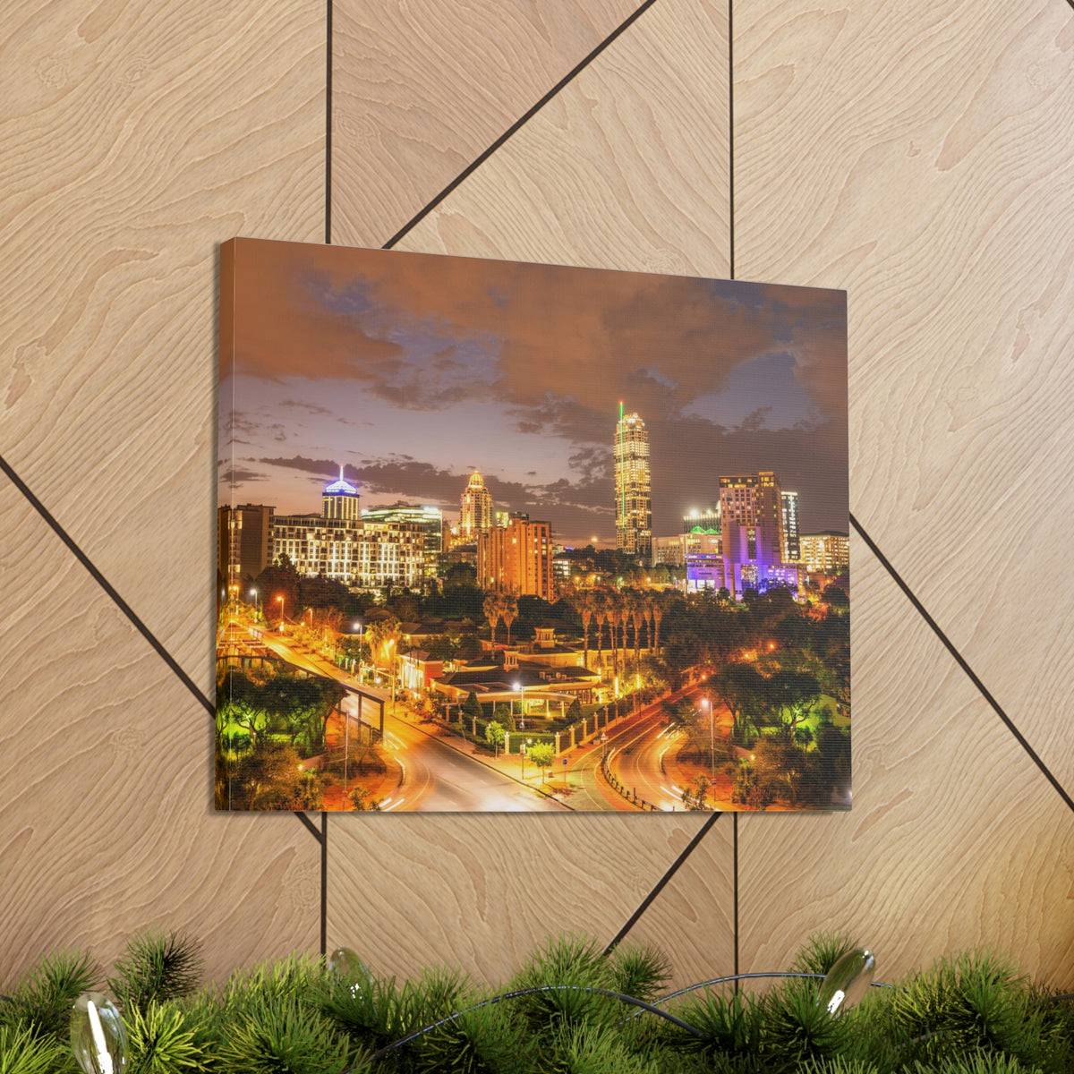 Johannesburg Night Skyline Canvas Artwork High-Quality Breathtaking Stunning Cityscape for Home Decor Ready to Hang-Express Your Love Gifts