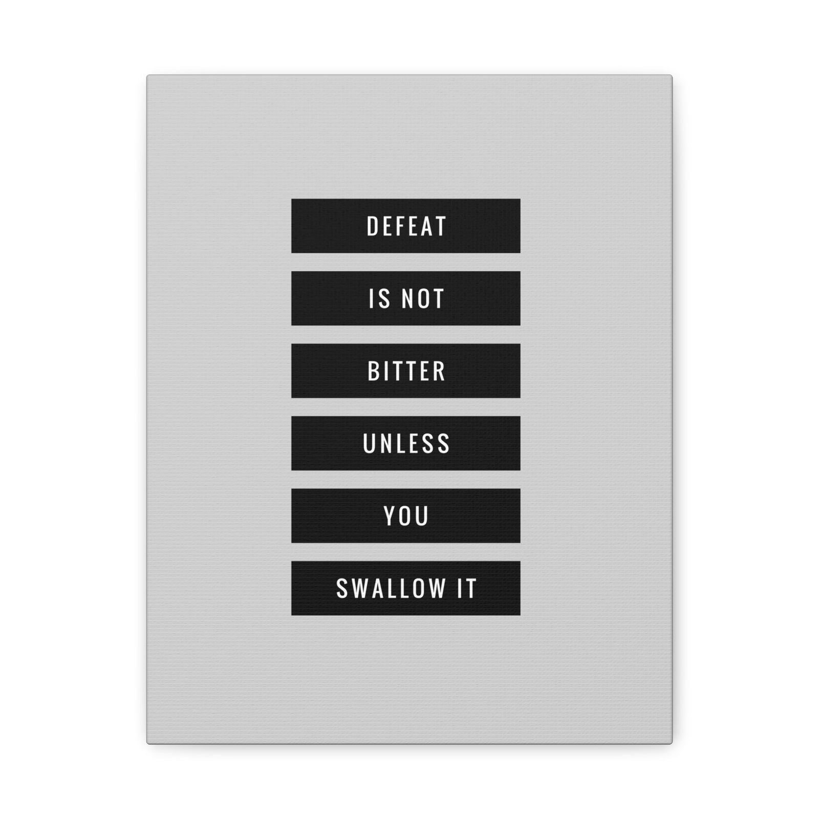 Inspirational Wall Art Defeat Is Not Bitter Motivation Wall Decor for Home Office Gym Inspiring Success Quote Print Ready to Hang-Express Your Love Gifts