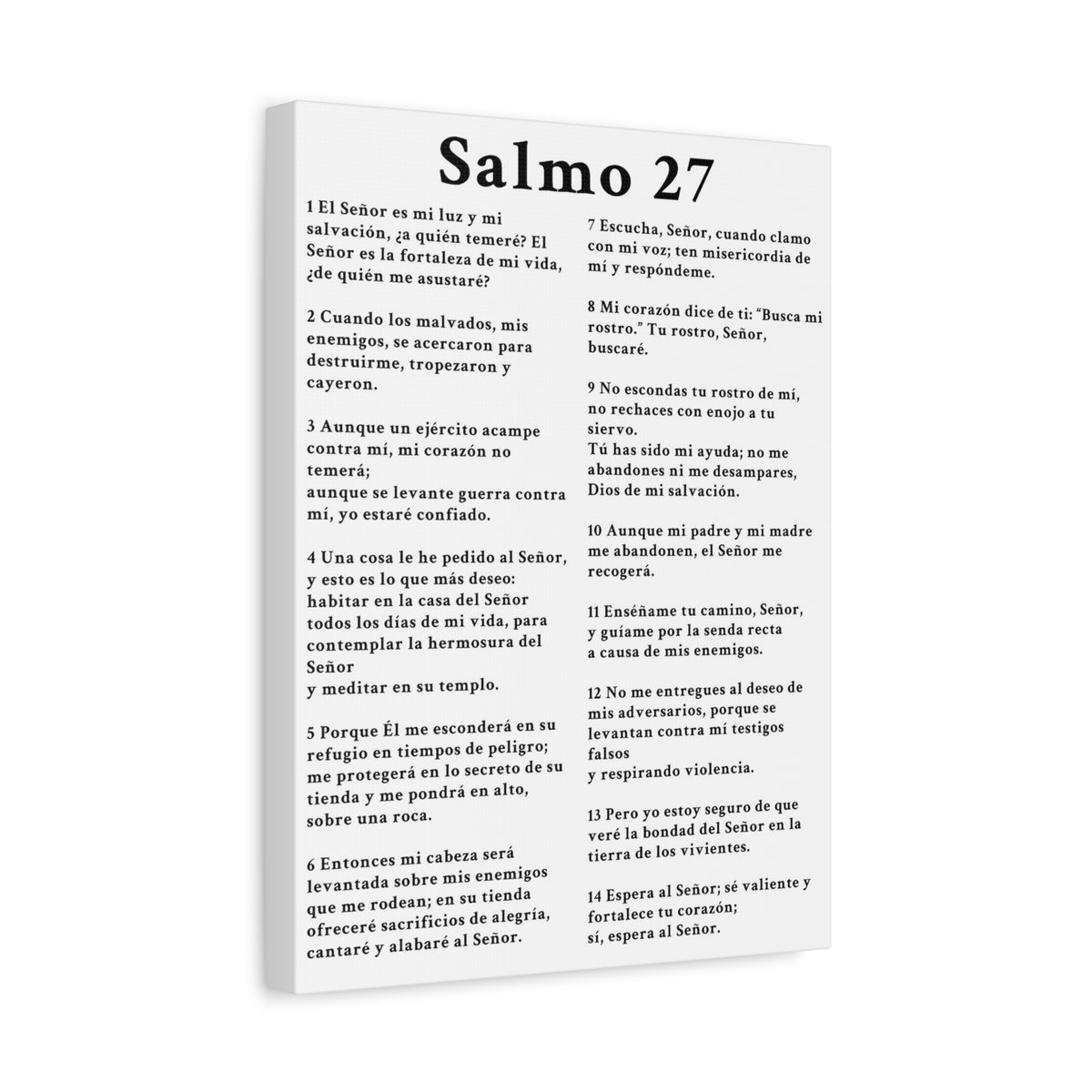 Scripture Walls Salmo 27 Chapter White Bible Canvas Christian Wall Art Ready to Hang Unframed-Express Your Love Gifts
