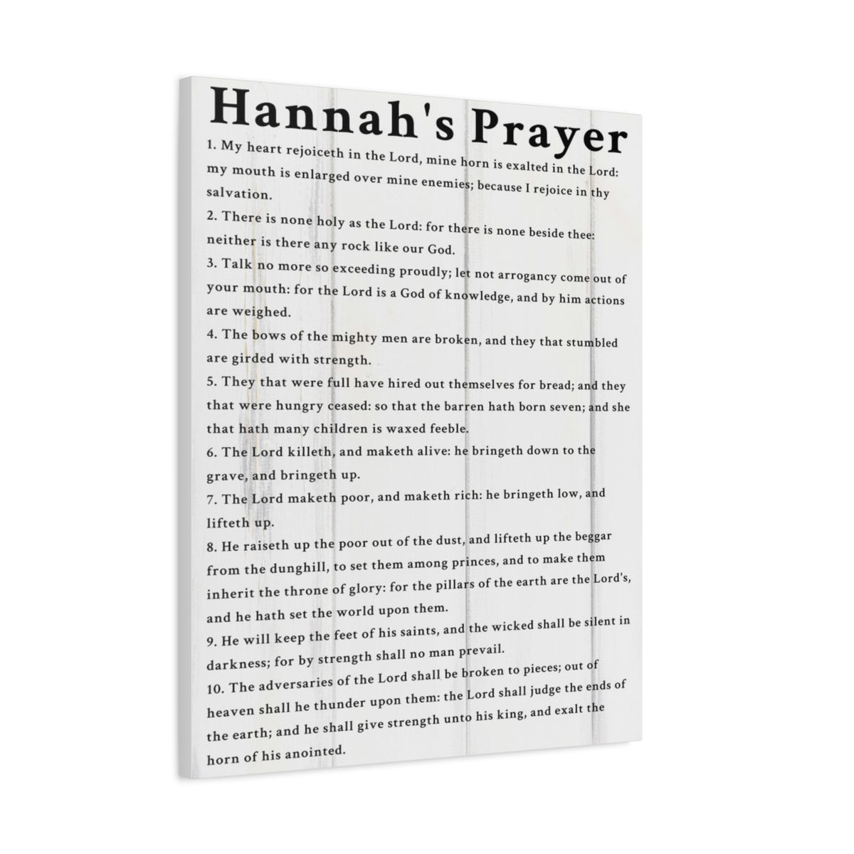 Scripture Walls Hannah's Prayer 1 Samuel 2:1–10 White Bible Verse Canvas Christian Wall Art Ready to Hang Unframed-Express Your Love Gifts