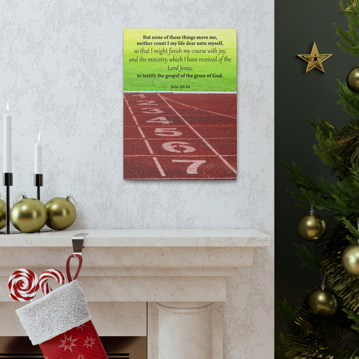 Bible Verse Canvas Testify the Gospel Acts 20:24 Christian Home Decor Scripture Art-Express Your Love Gifts