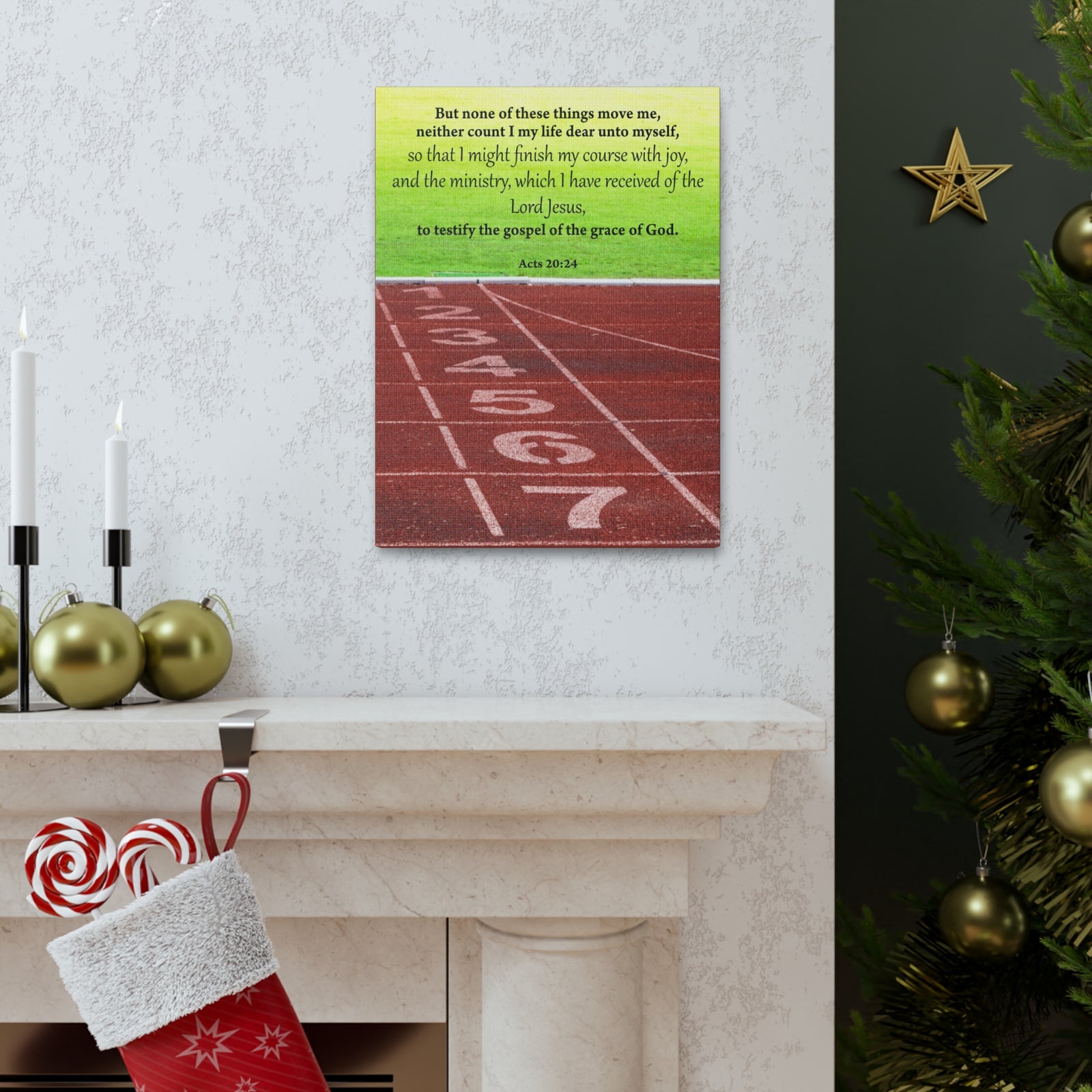 Bible Verse Canvas Testify the Gospel Acts 20:24 Christian Home Decor Scripture Art-Express Your Love Gifts