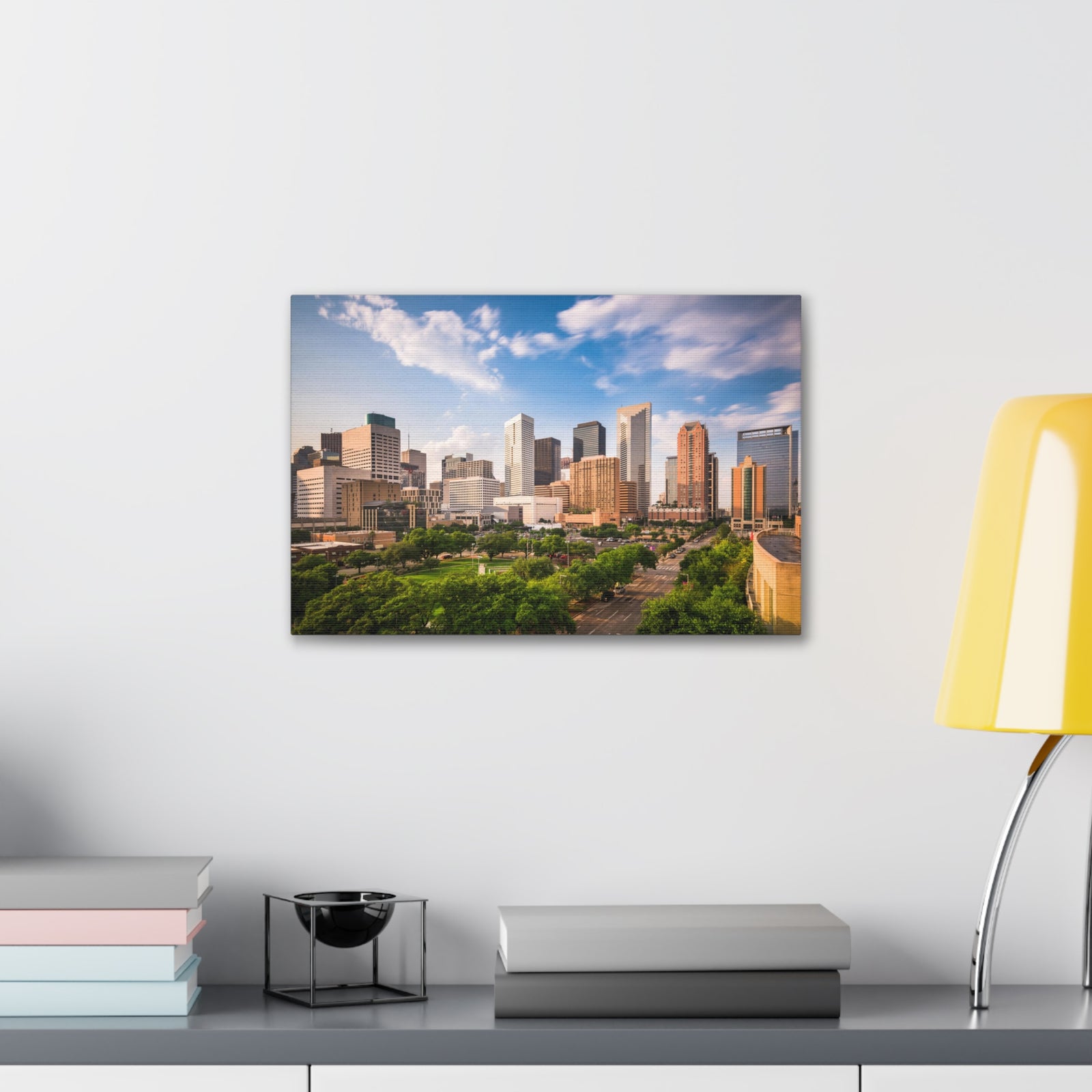 Houston Daytime Skyline Canvas Artwork High-Quality Breathtaking Stunning Cityscape for Home Decor Ready to Hang-Express Your Love Gifts