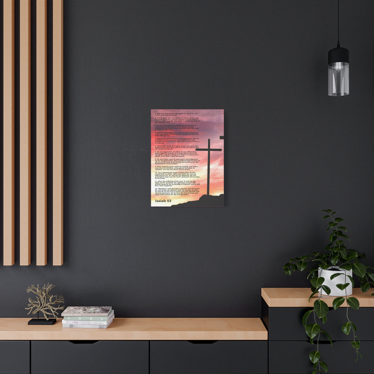 Scripture Canvas Prophecy Of Jesus Colored Isaiah 53 Christian Wall Art Bible Verse Print Ready to Hang-Express Your Love Gifts