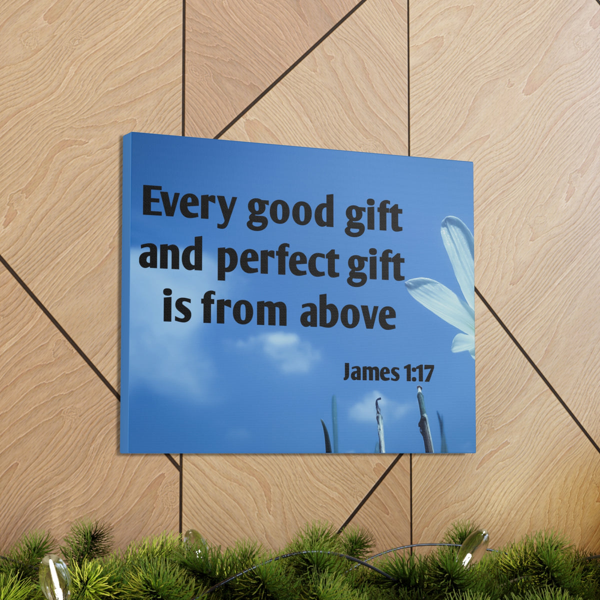 Scripture Canvas Perfect Gift James 1:17 Christian Wall Art Bible Verse Print Ready to Hang-Express Your Love Gifts