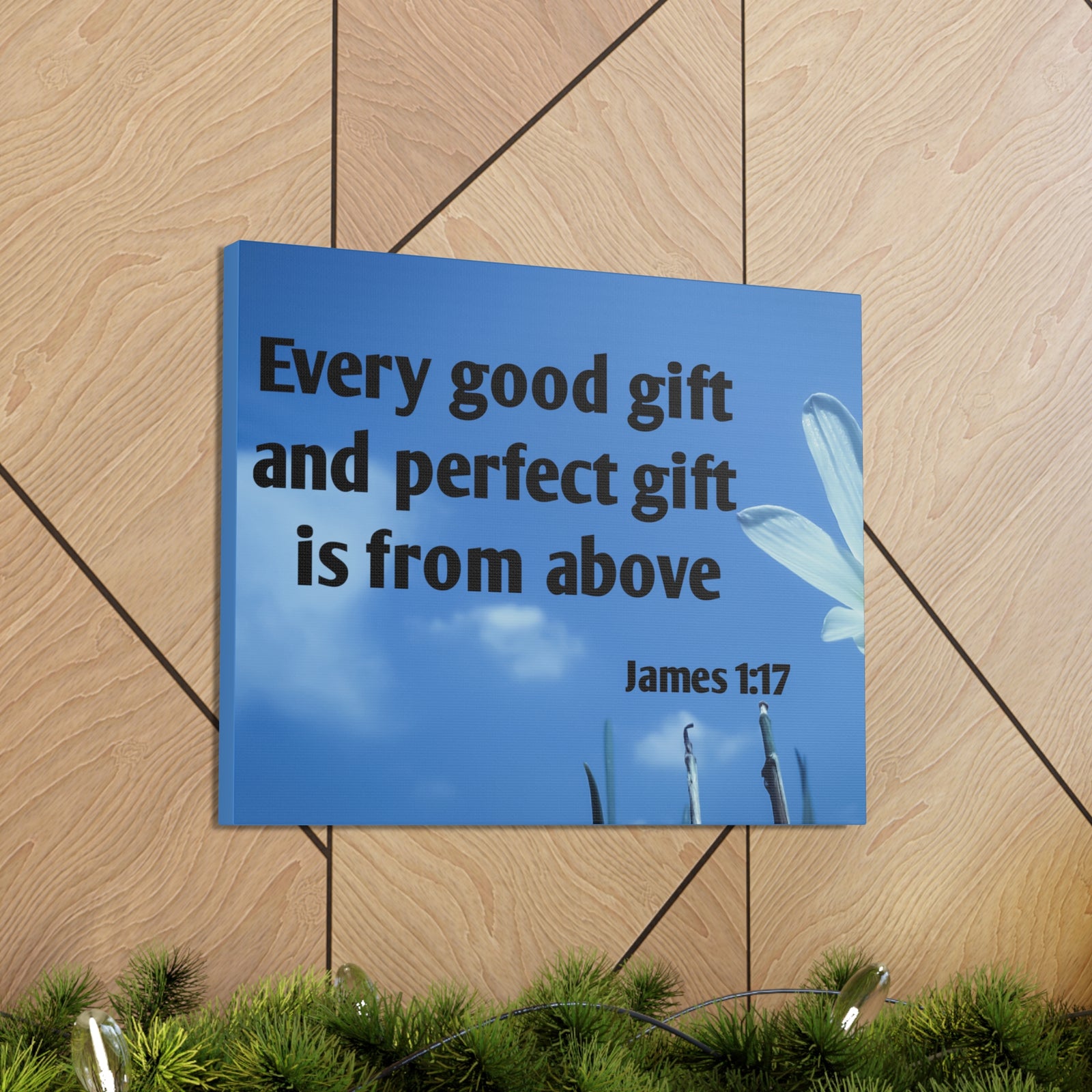Scripture Canvas Perfect Gift James 1:17 Christian Wall Art Bible Verse Print Ready to Hang-Express Your Love Gifts