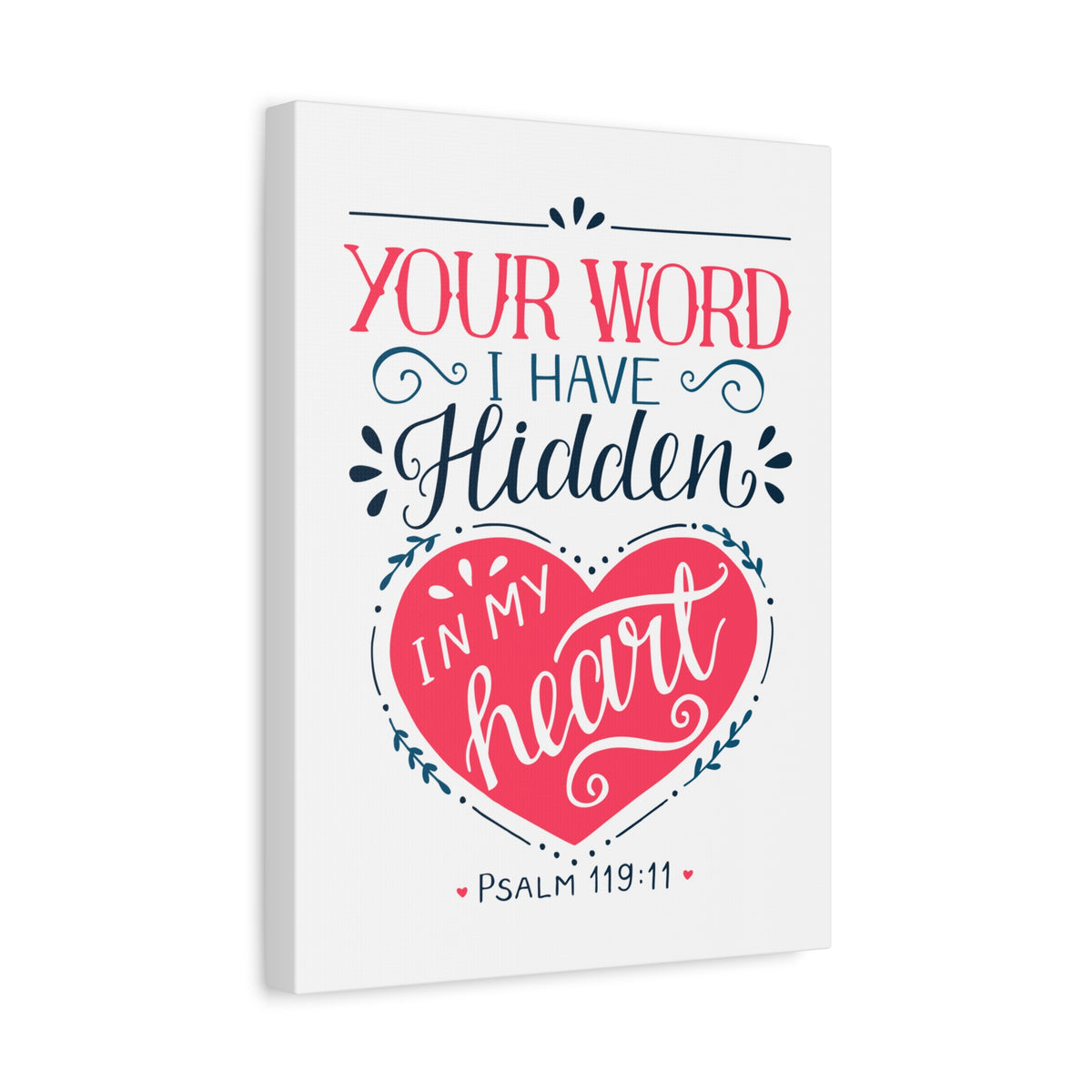 Scripture Canvas In My Heart Psalm 119:11 Christian Wall Art Bible Verse Print Ready to Hang-Express Your Love Gifts