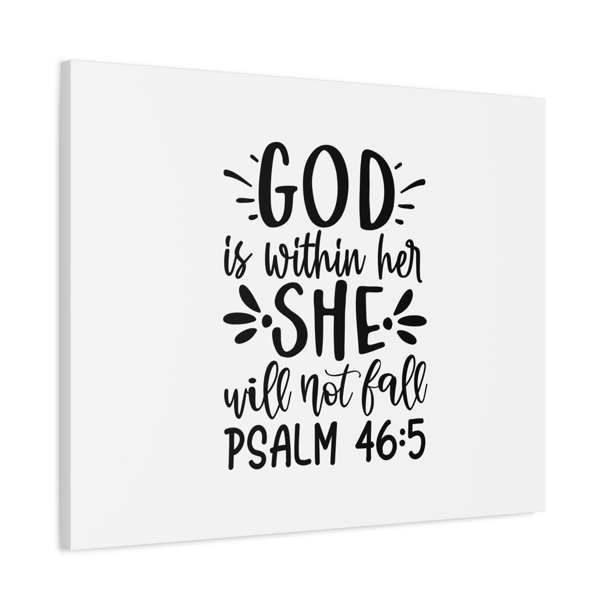 Scripture Canvas Will Not Fall Psalm 46:5 Christian Wall Art Bible Verse Print Ready to Hang-Express Your Love Gifts