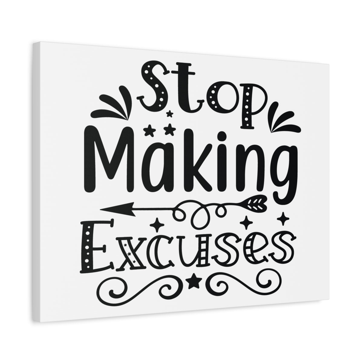 Inspirational Quote Canvas Stop Making Excuses Wall Art Motivational Motto Inspiring Posters Prints Artwork Decor Ready to Hang-Express Your Love Gifts
