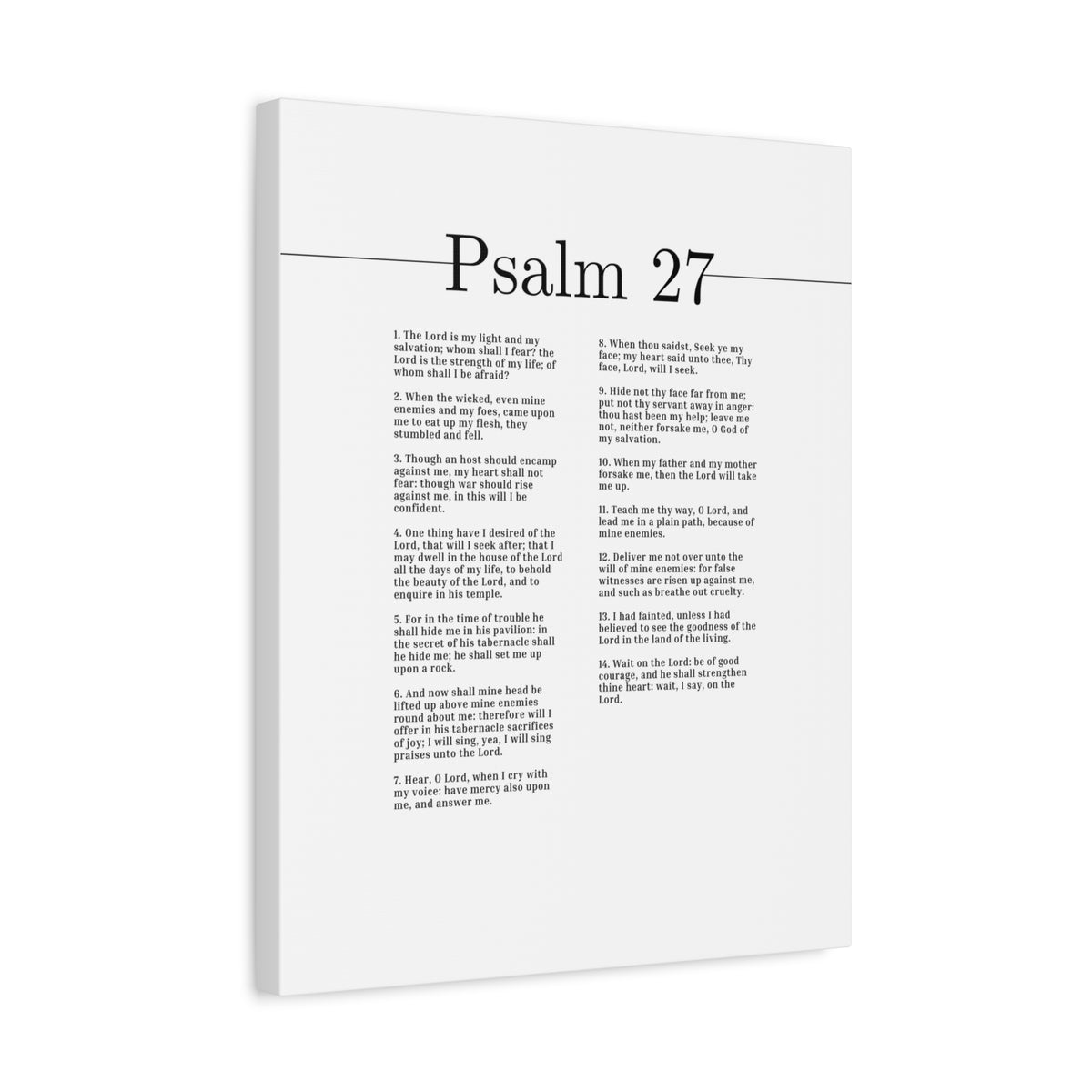 Scripture Canvas The Lord Is My Light And My Salvation Psalm 27 Christian Wall Art Bible Verse Print Ready to Hang-Express Your Love Gifts