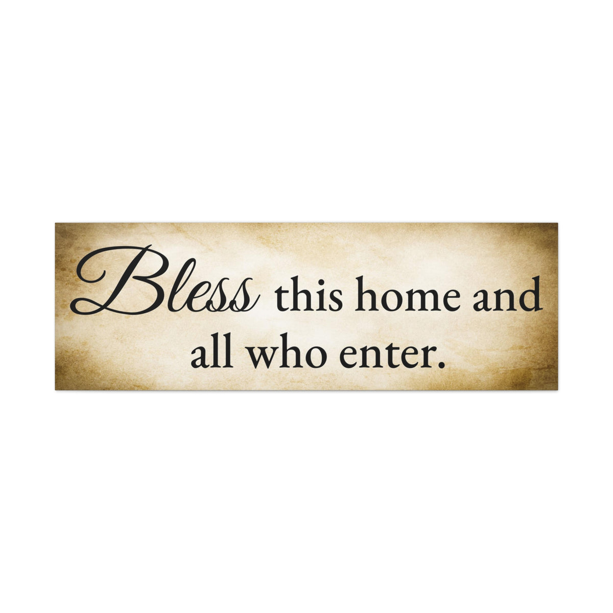 Scripture Walls Bless This Home Luke 10:5 Gold Bible Verse Canvas Christian Wall Art Ready to Hang Unframed-Express Your Love Gifts