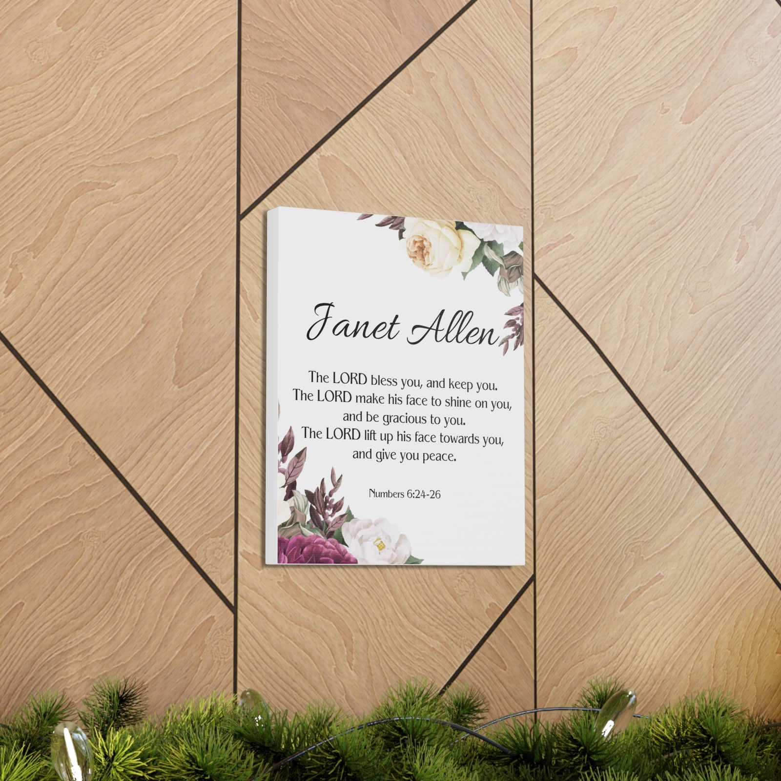 Scripture Walls Personalized Numbers 6:24-26 Bible Chapter Canvas Christian Wall Art Ready to Hang-Express Your Love Gifts