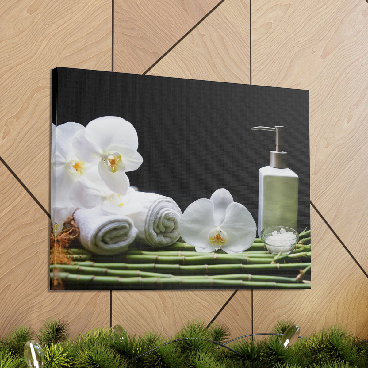 Long Green Leaves Forest Floral Nature Photography Canvas Wall Art for Home Decor Ready-to-Hang-Express Your Love Gifts