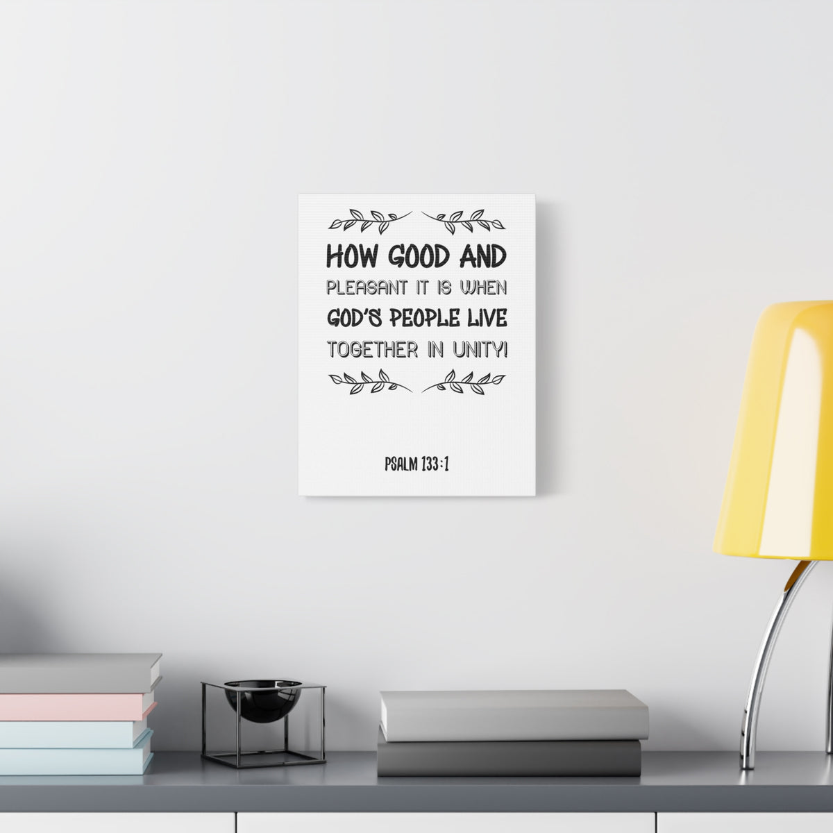 Scripture Canvas How Good And Pleasant Psalm 133:1 Christian Wall Art Bible Verse Print Ready To Hang-Express Your Love Gifts