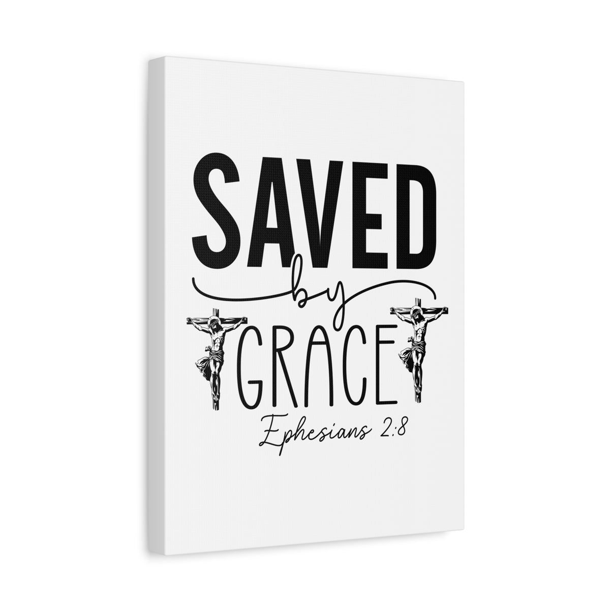 Scripture Walls Ephesian 2:8 Saved By Grace Bible Verse Canvas Christian Wall Art Ready to Hang Unframed-Express Your Love Gifts