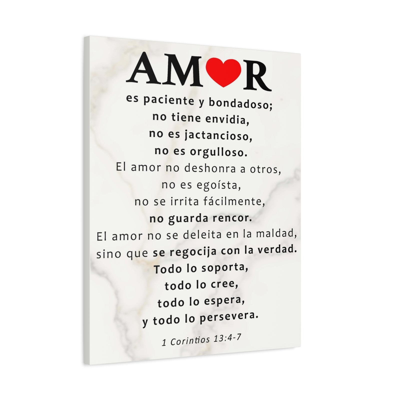 Scripture Walls Amor 1 Corintios 13:4-7 Bible Verse Canvas Christian Wall Art Ready to Hang Unframed-Express Your Love Gifts