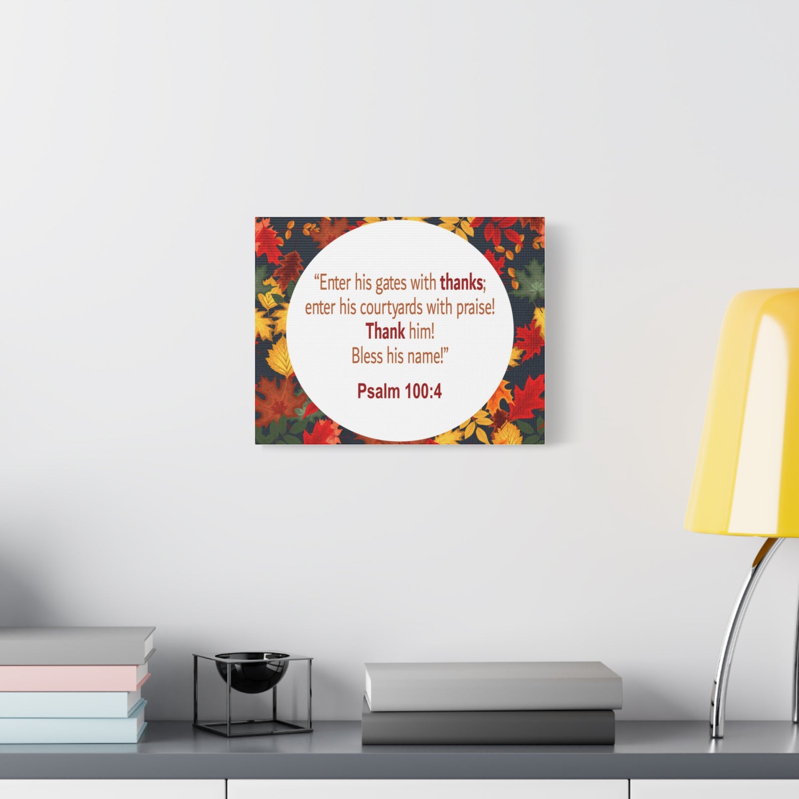 Scripture Walls Gates With Thanks Psalm 100:4 Bible Verse Canvas Christian Wall Art Ready to Hang-Express Your Love Gifts